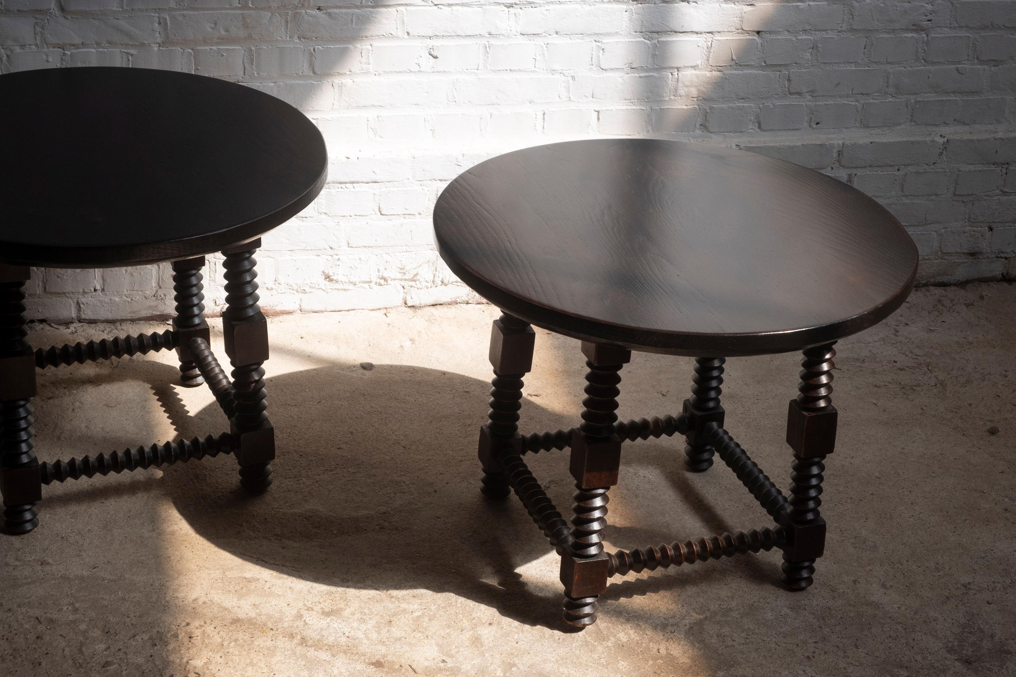 Charles Dudouyt Style Side Tables, Mid-20th Century, France 1