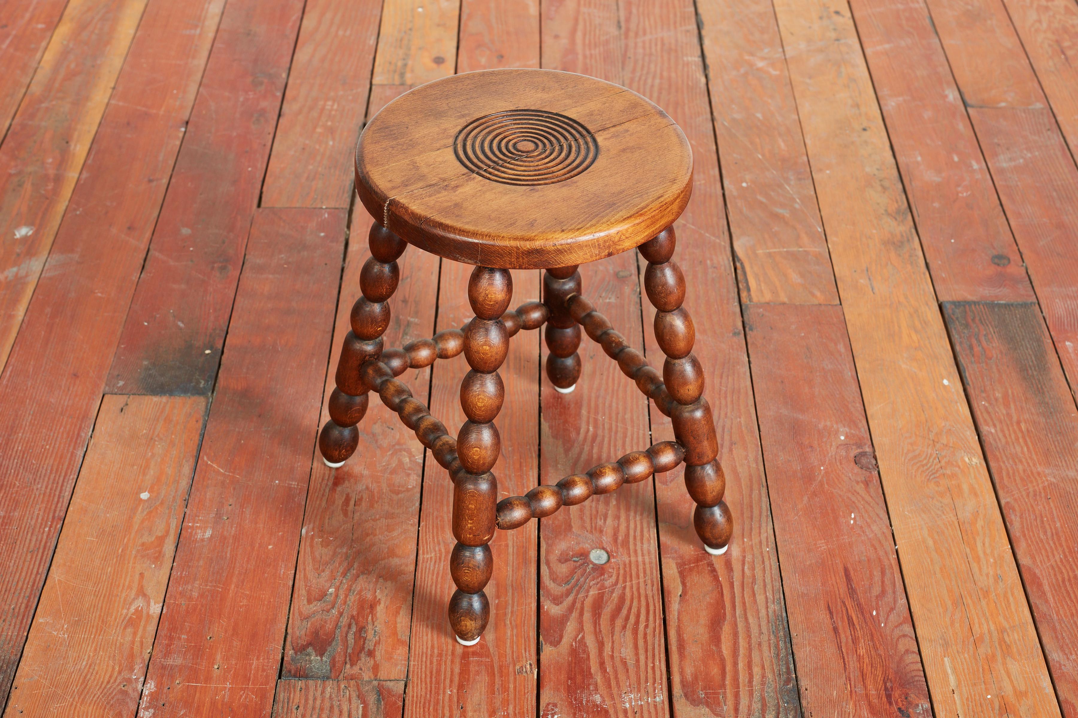 Oak Charles Dudouyt Style Stools For Sale