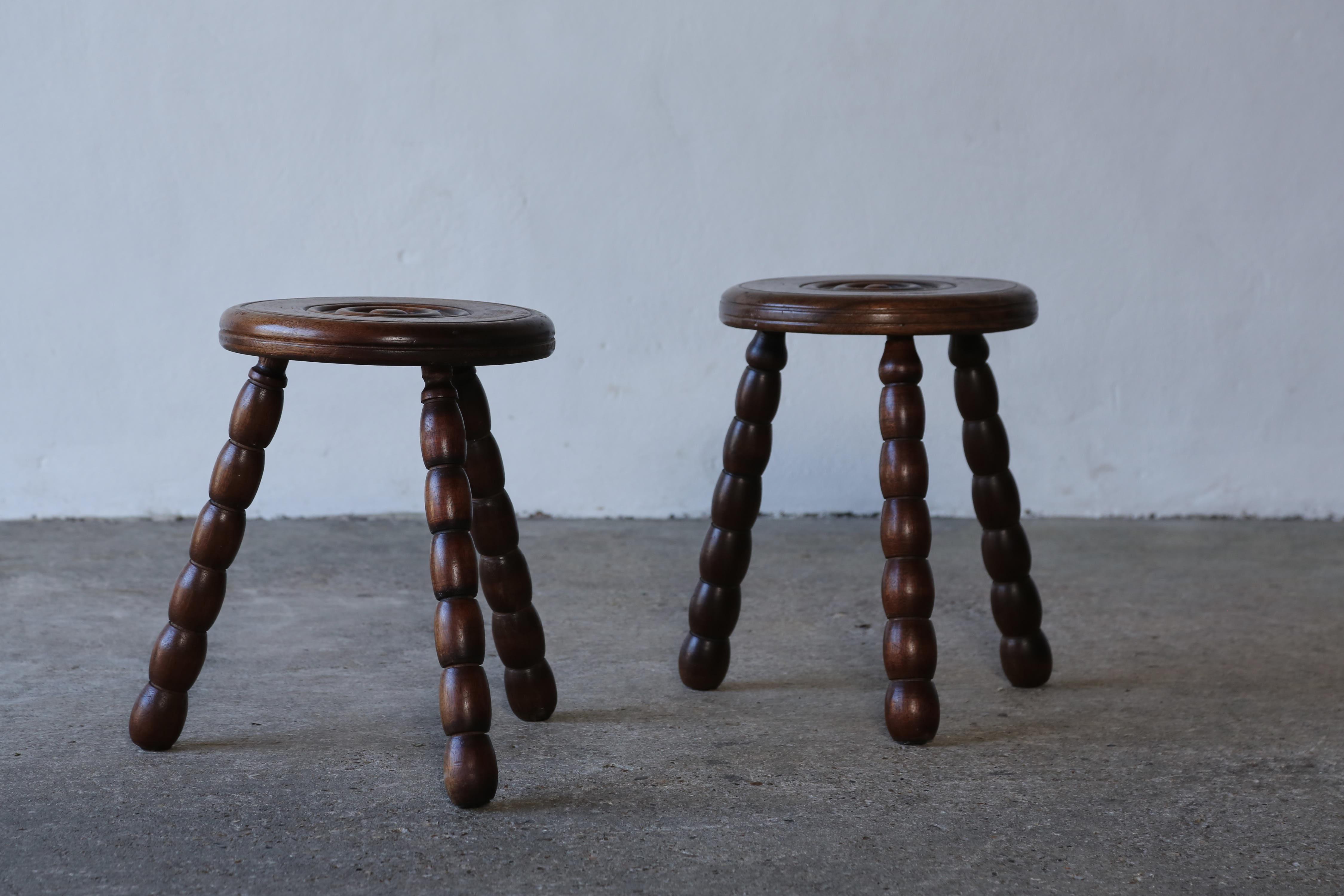 Charles Dudouyt Style Stools, France, 1950s For Sale 4