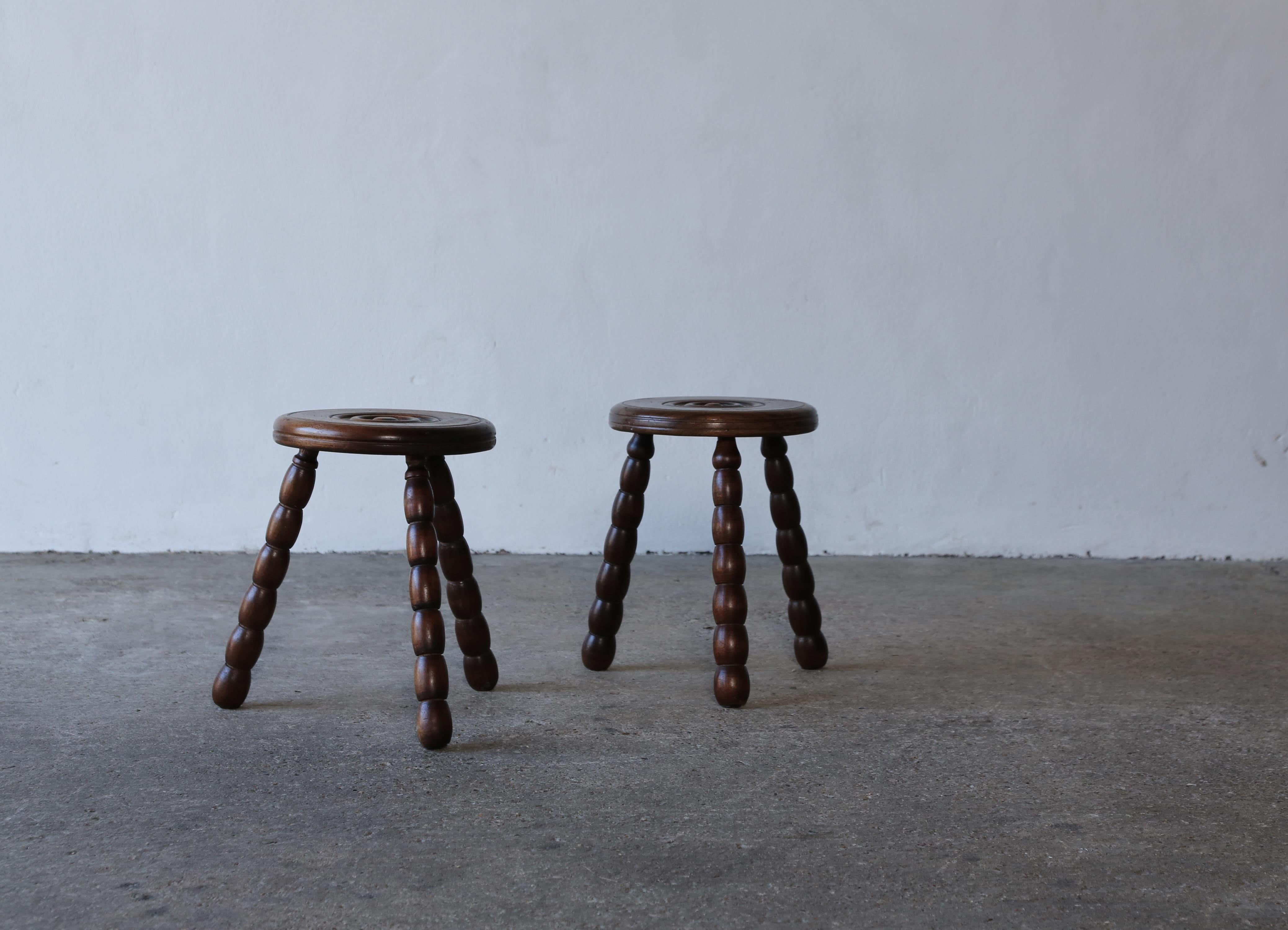 Charles Dudouyt Style Stools, France, 1950s For Sale 3