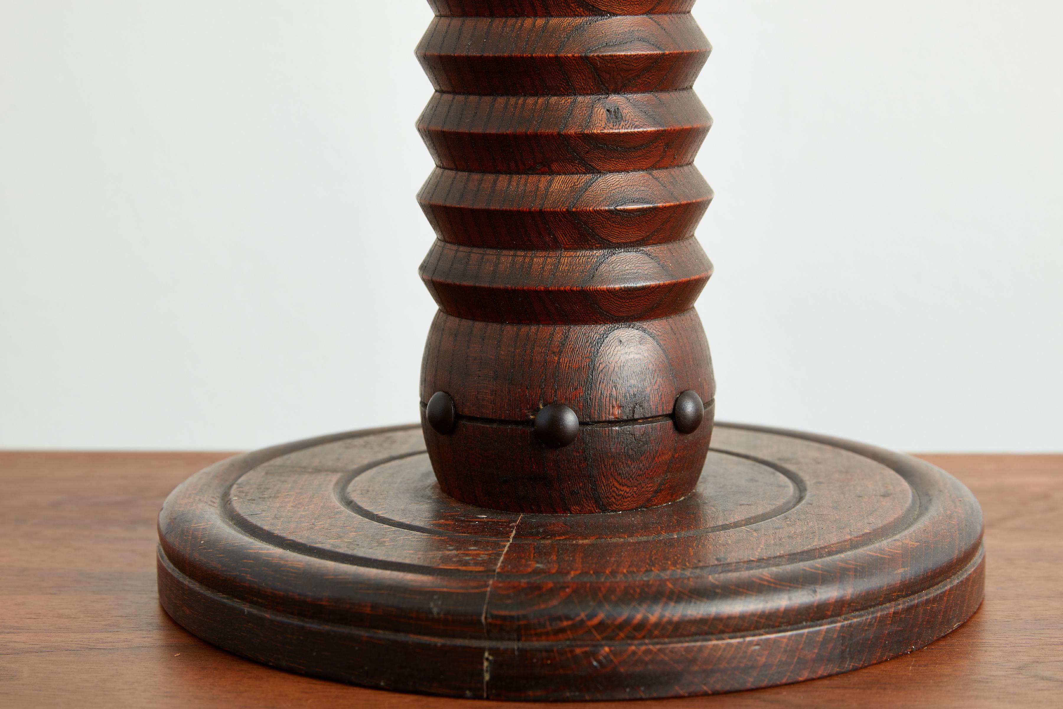 Oak Charles Dudouyt Table Lamp