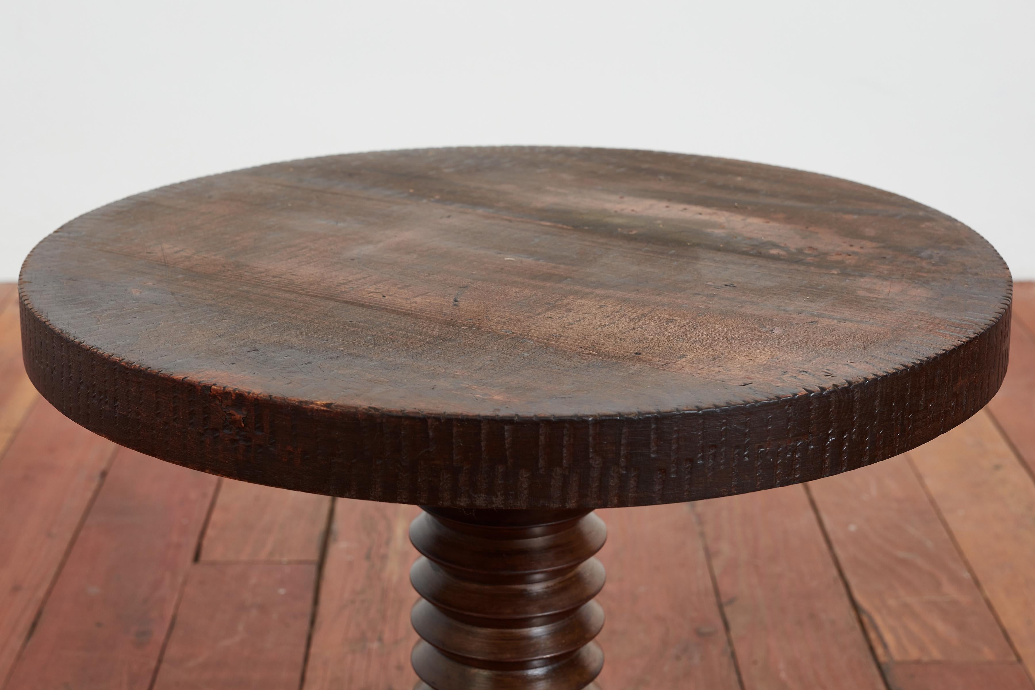 Oak Charles Dudouyt Tripod Table