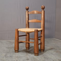 Charles Dudouyt Silla de comedor vintage de roble