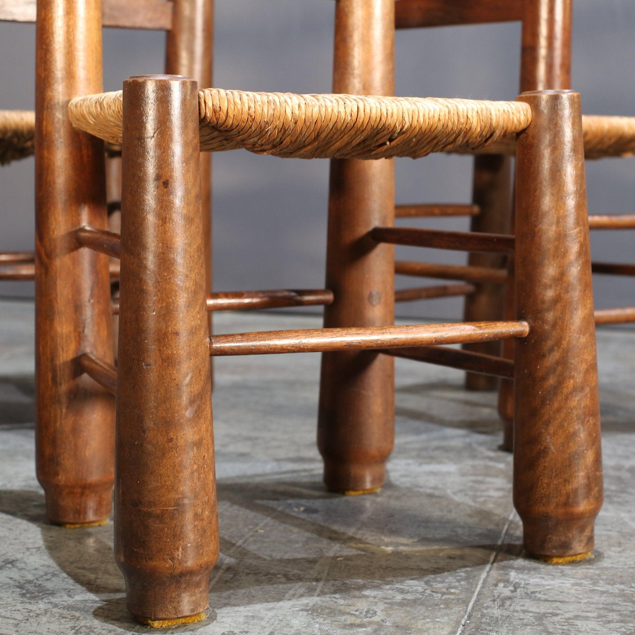Contemporary Charles Dudouyt Vintage Oak Dining Chair For Sale