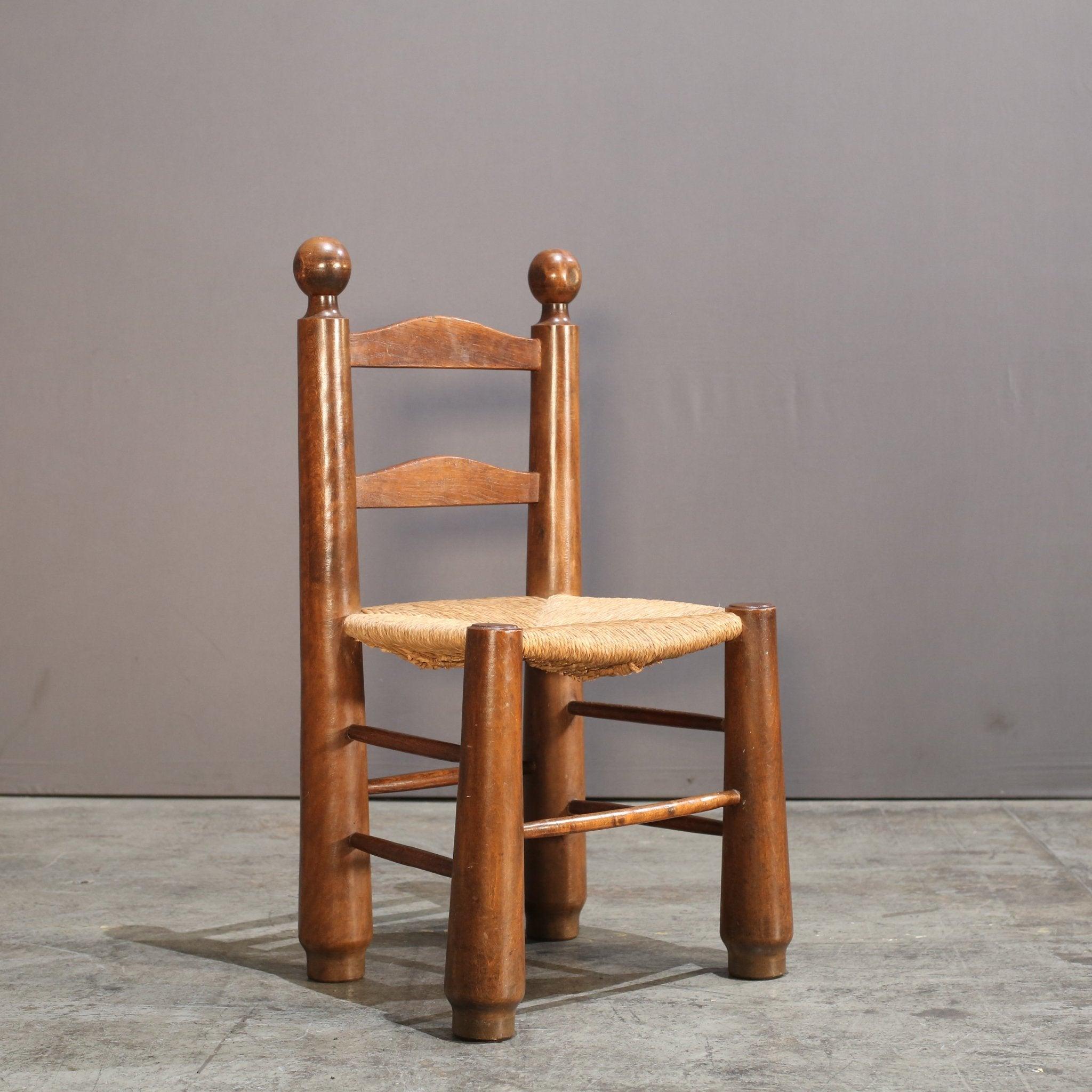 Charles Dudouyt Vintage Oak Dining Chair For Sale 2