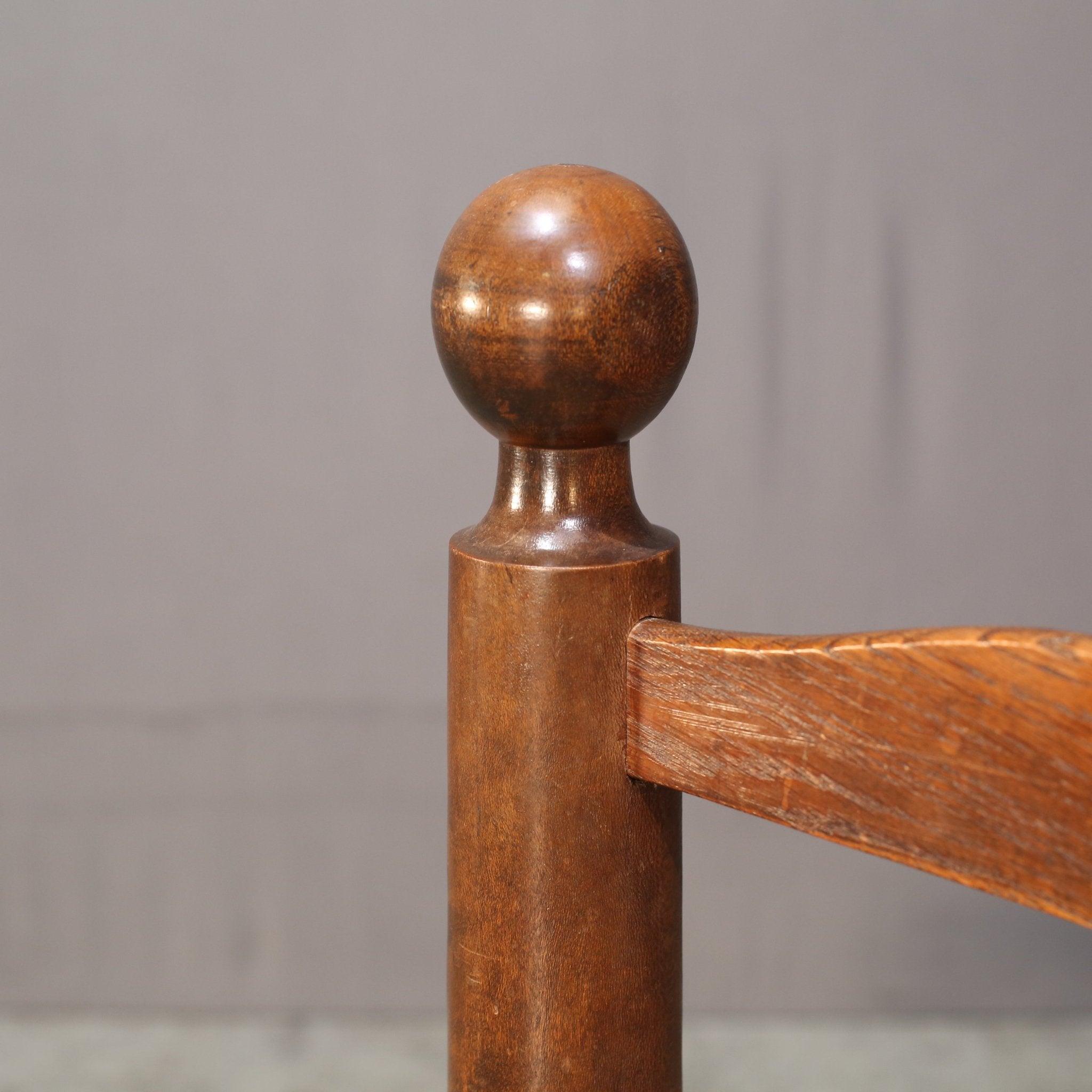 Charles Dudouyt Vintage Oak Dining Chair For Sale 3