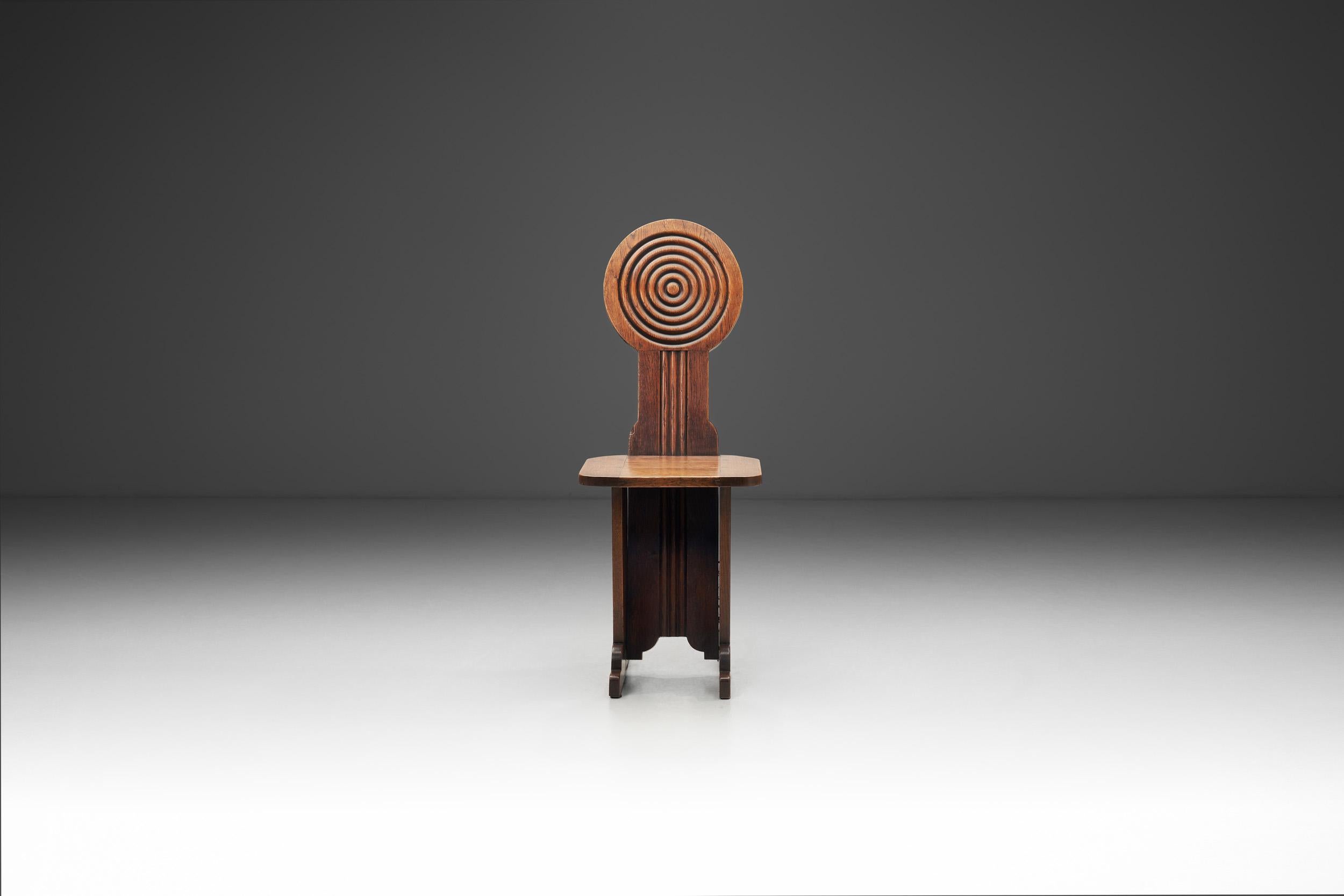 Mid-Century Modern Charles Dudouyt Wooden Side Chair for L'Abeillée, France 1940s For Sale