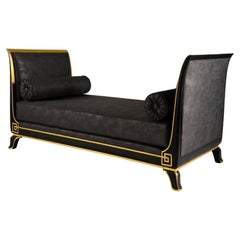 Charles Duffet, Gilt-Wood, Upholstered, Neoclassical Daybed, France, 1918