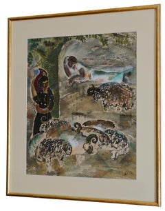 Charles Dufresne, Oriental Reverie, Watercolor and Gouache, Circa 1920