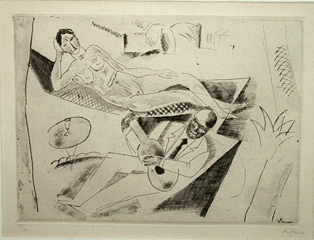 Charles Dufresne Figurative Print - BANJO or MUSIQUE NEGRE