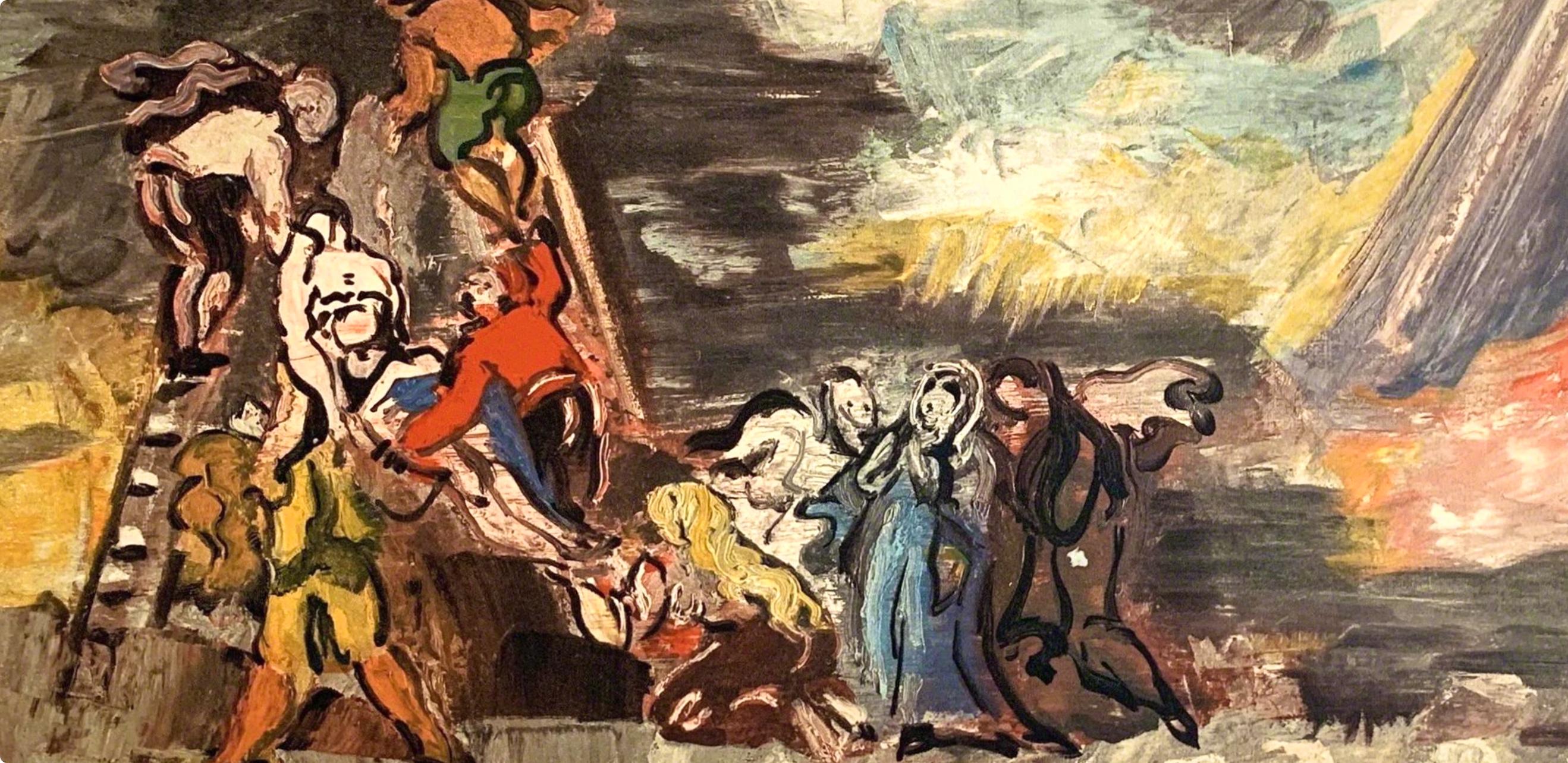 Dufresne, Descente de Croix, Dufresne, The Collective Pierre Lévy (d'après) - Marron Figurative Print par Charles Dufresne