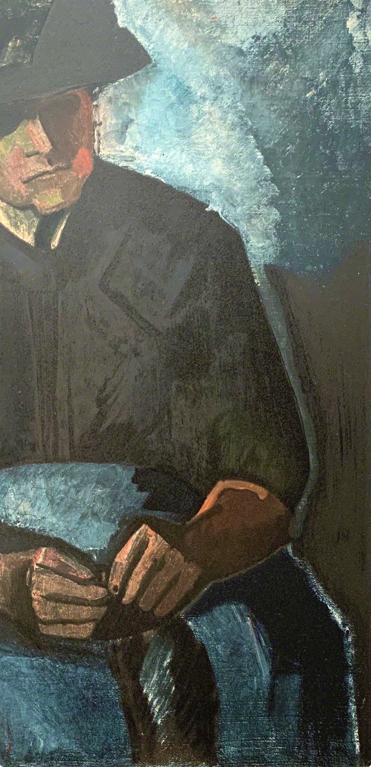 Dufresne, Femme au Tablier Bleu, The Collective Pierre Lévy (d'après) - Gris Figurative Print par Charles Dufresne
