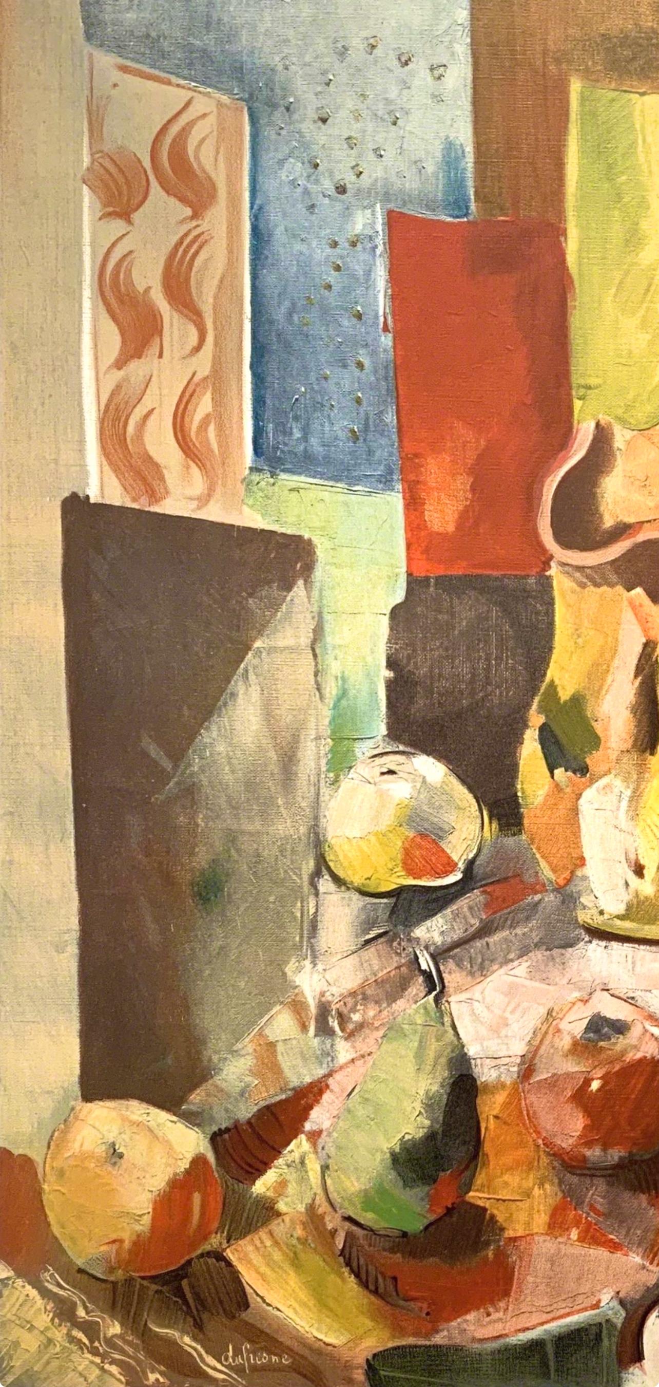 Dufresne, Nature Morte à la Nappe de Couleur, The Collective Pierre Lévy (d'après) - Marron Landscape Print par Charles Dufresne