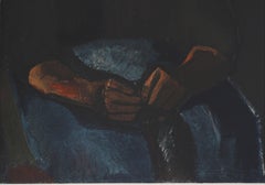 „Strickende alte Frau“ – Lithografie, 1970