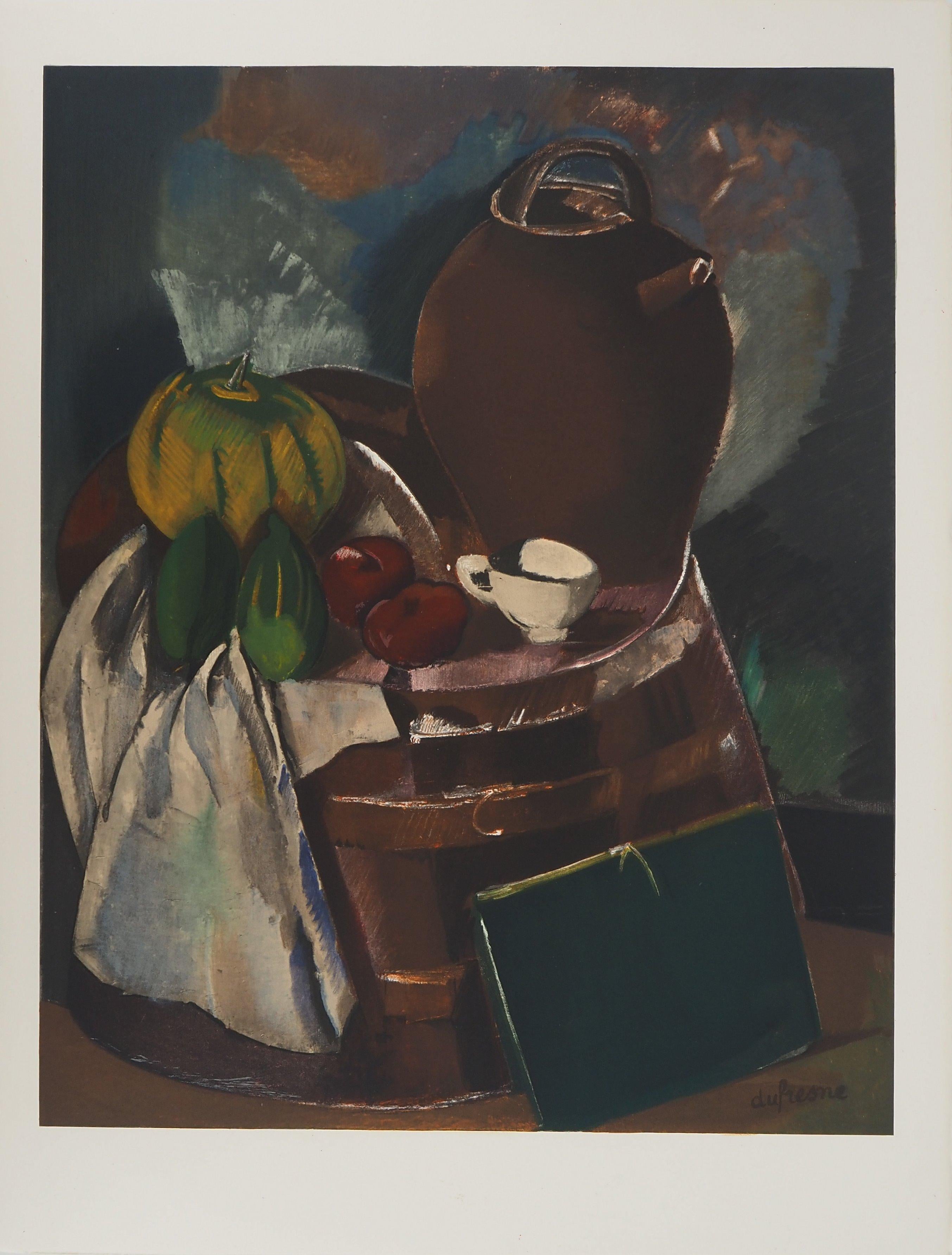 Charles Dufresne Still-Life Print - Still Life with Vinegar Pot - Lithograph, 1970