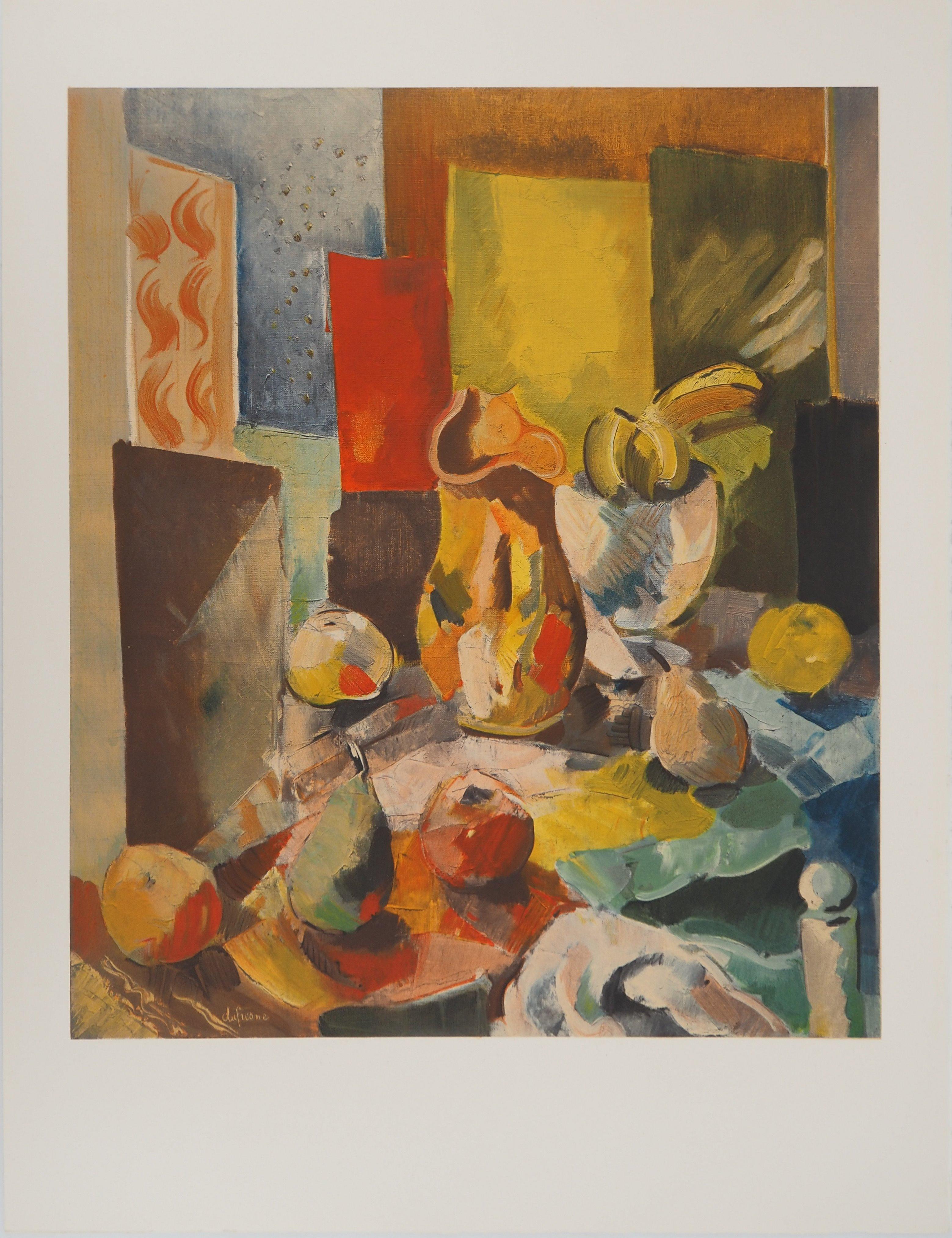 Table with Apples and Pears - Lithograph, 1970