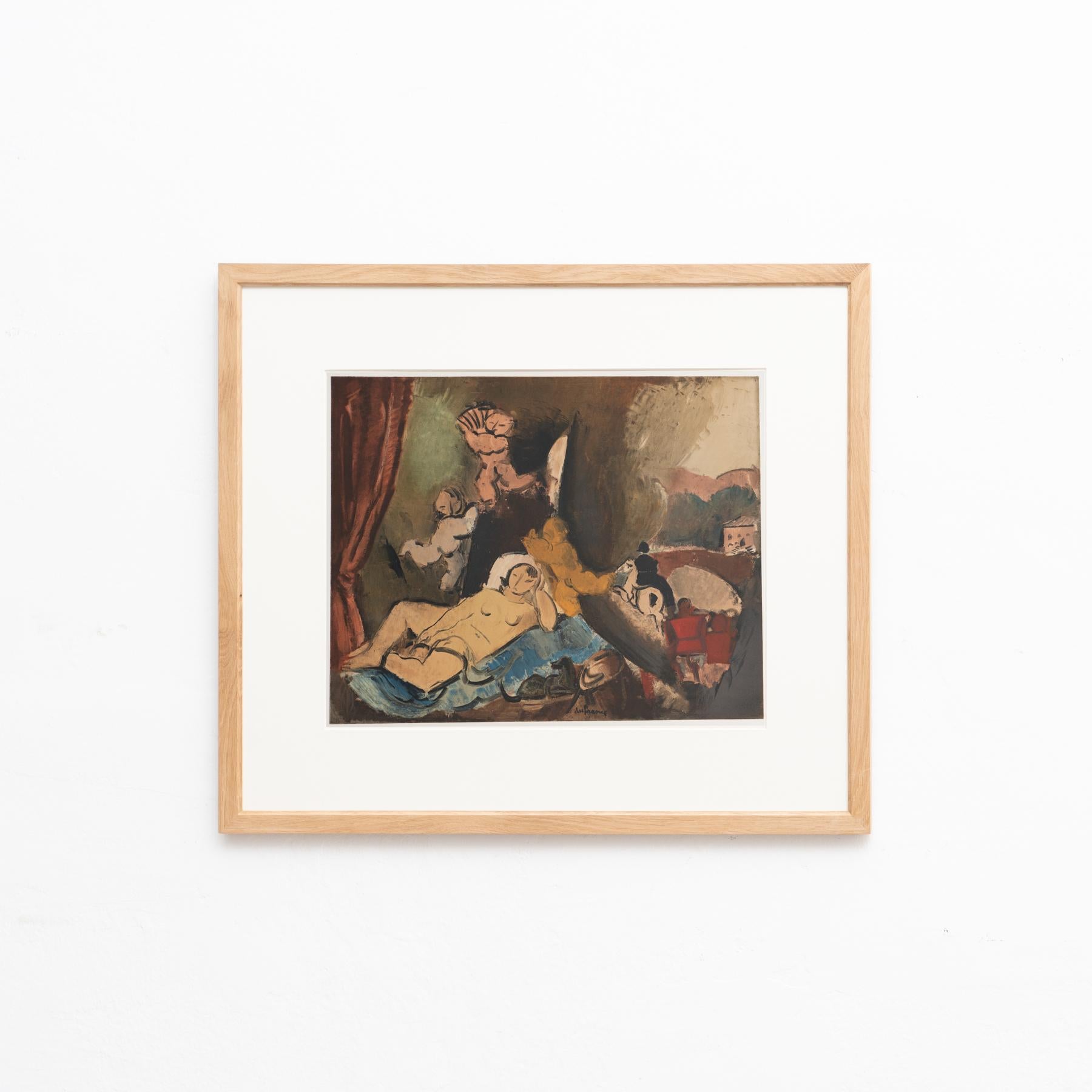 Charles Dufresne Gerahmte Farblithographie 