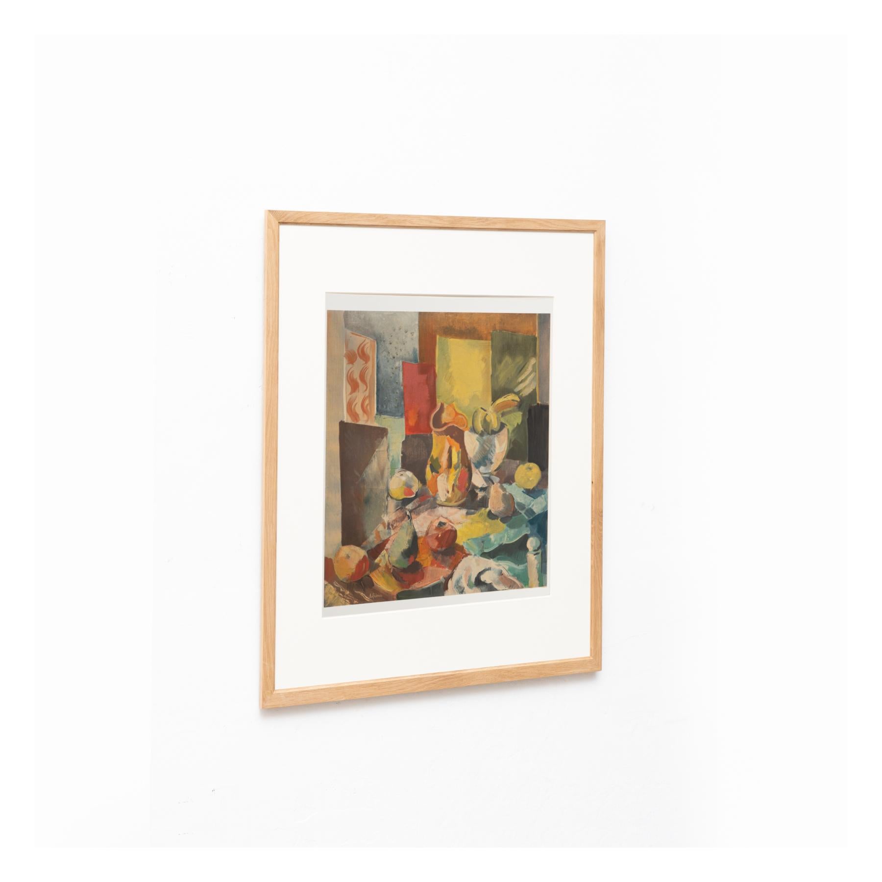Modern Charles Dufresne Framed 'Nature Morte a la Nappe...' Lithography, circa 1971 For Sale