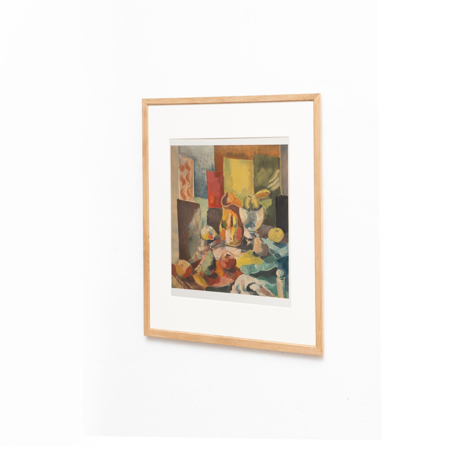 French Charles Dufresne Framed 'Nature Morte a la Nappe...' Lithography, circa 1971 For Sale