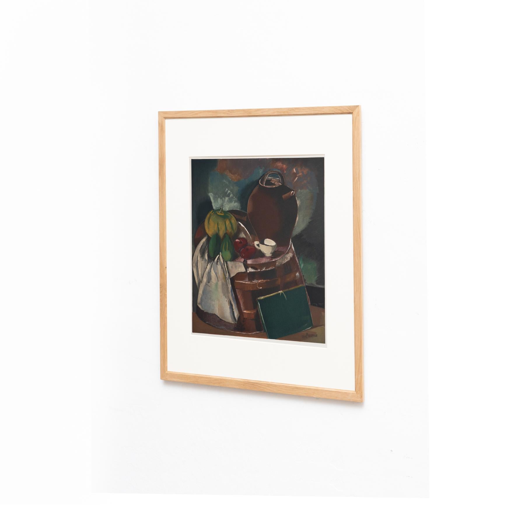 Original 'Nature morte aux fruits' color lithograph by Charles Dufresne.

Lithograph printed from an original painting made by the author in France, circa 1919.

Published by Mourlot in Collection Pierre Levy in 1971, Paris. 

Framed and
