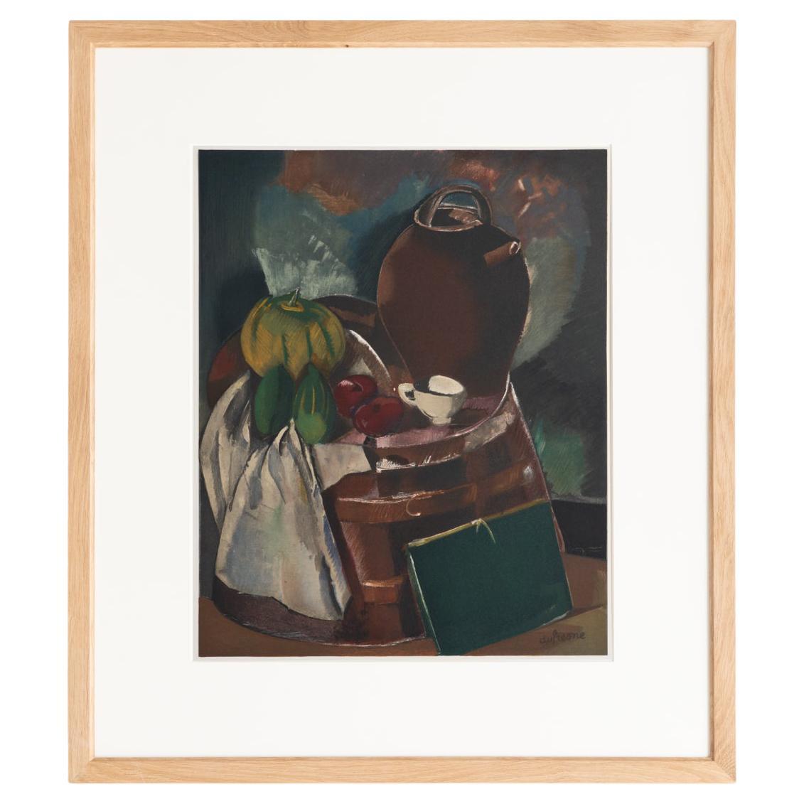 Charles Dufresne Gerahmte „Nature Morte Aux Fruits“ Farblithografie, um 1971 im Angebot