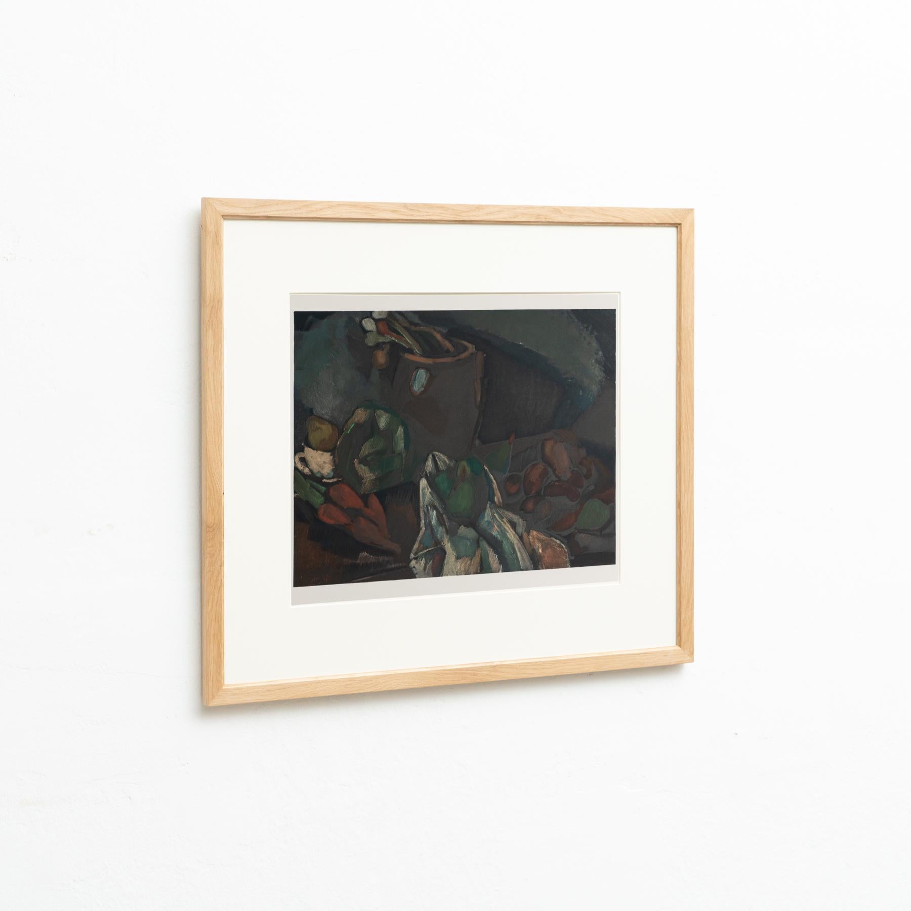 Modern Charles Dufresne Framed 'Nature Morte Et Legumes' Color Lithography, circa 1971 For Sale