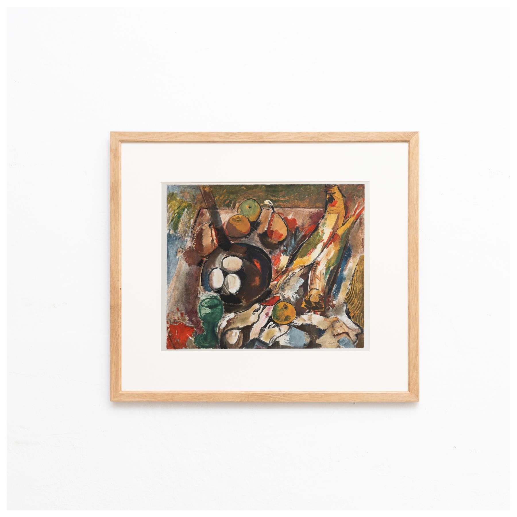 French Charles Dufresne Framed 'Nature Morte' Lithography, circa 1971 For Sale