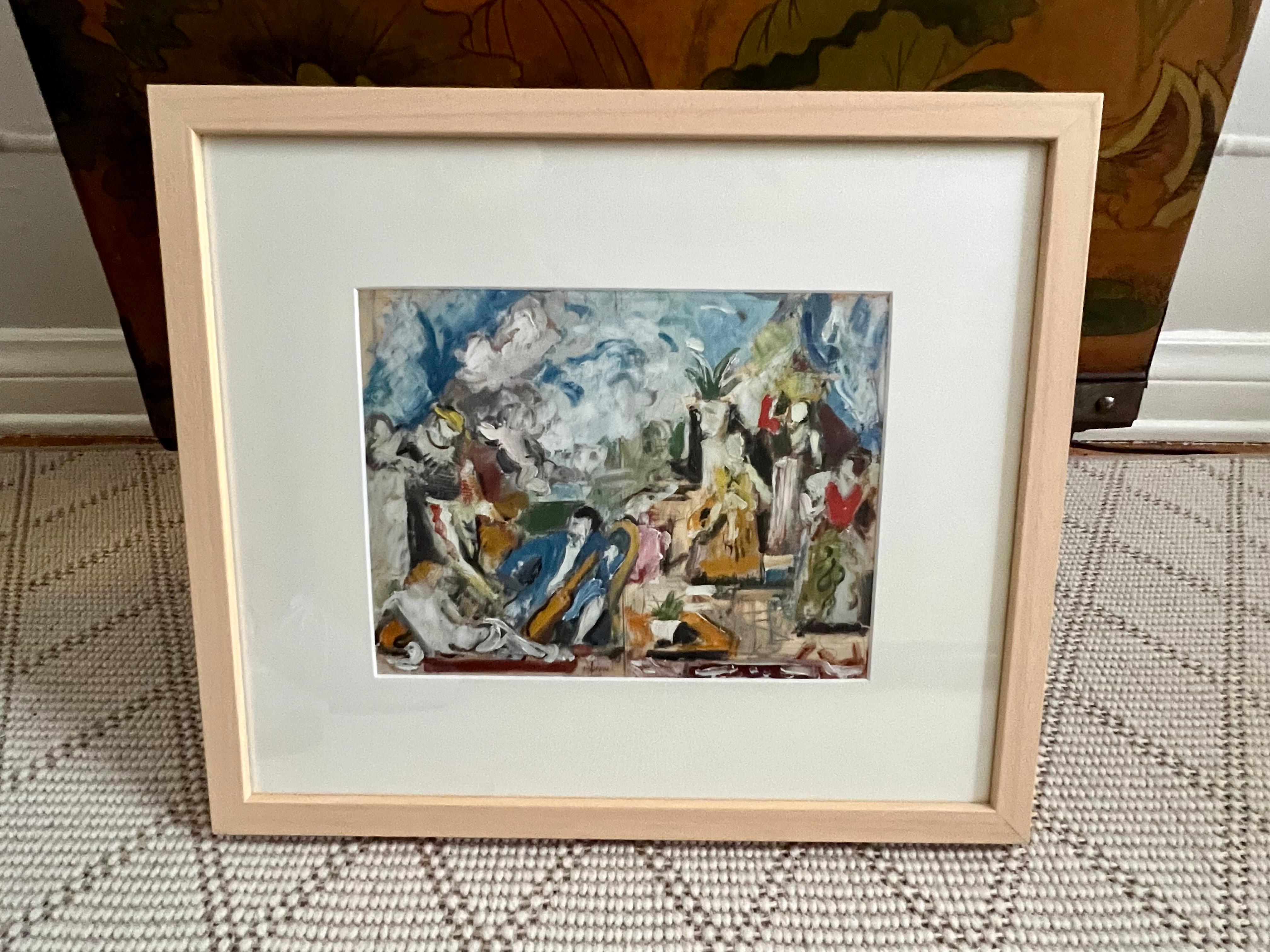20th Century Charles Dufresne Painting with Frame  For Sale