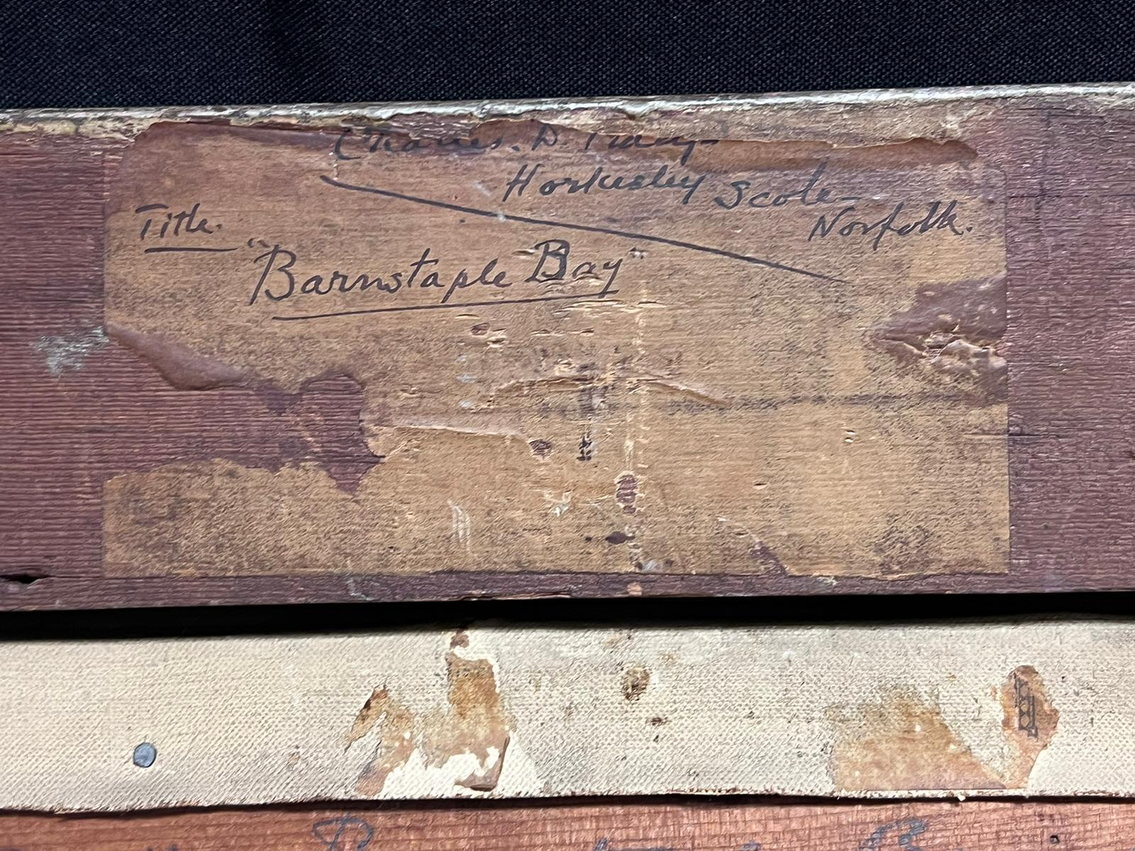 Shimmering Sea Englisches Ölgemälde „Rolling Waves Barnstable Bay“, signiert, 1920er Jahre im Angebot 2