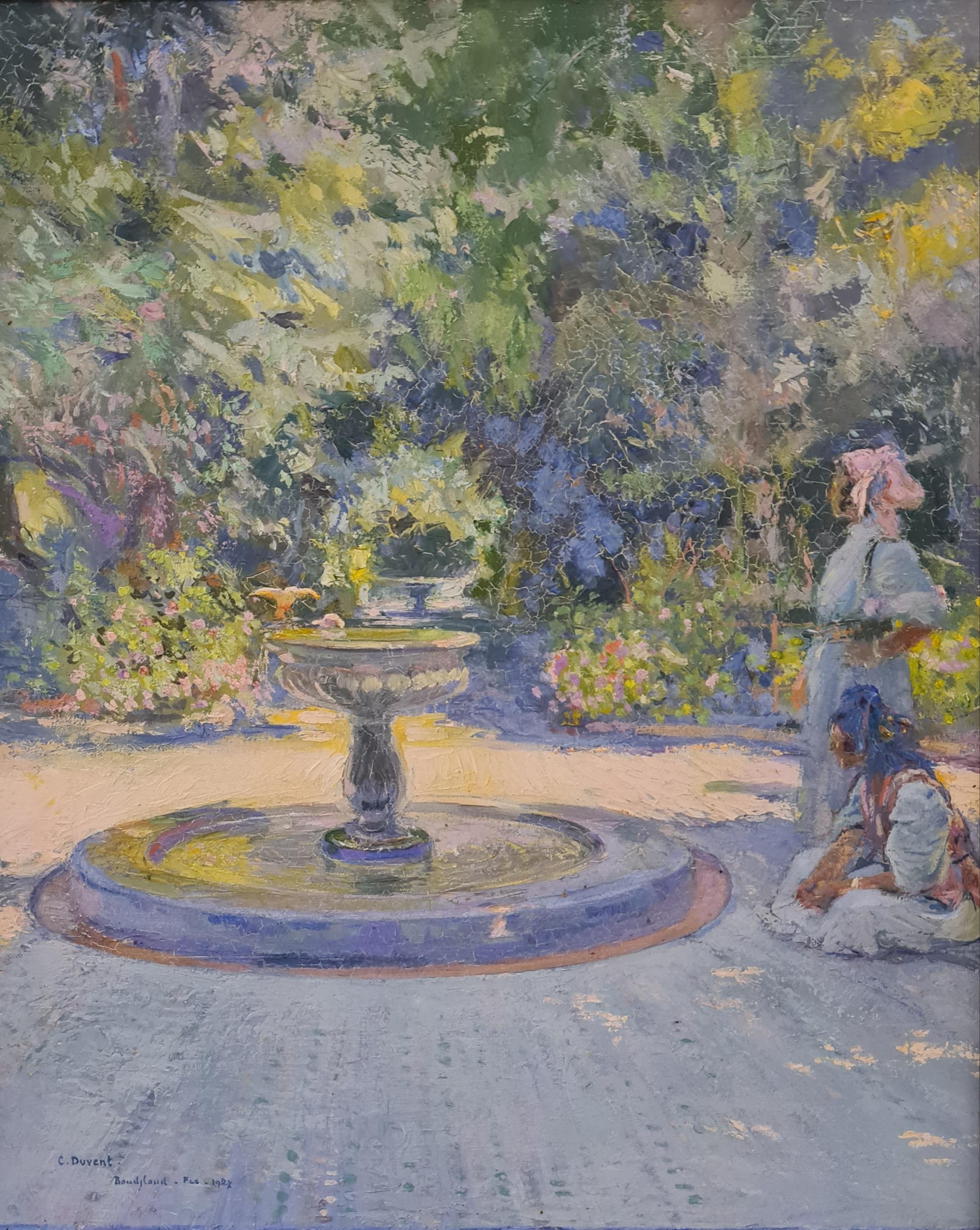 Orientalist Garden, Boujloud, Fès, Ladies at the Fountain. Oil on Canvas. 8