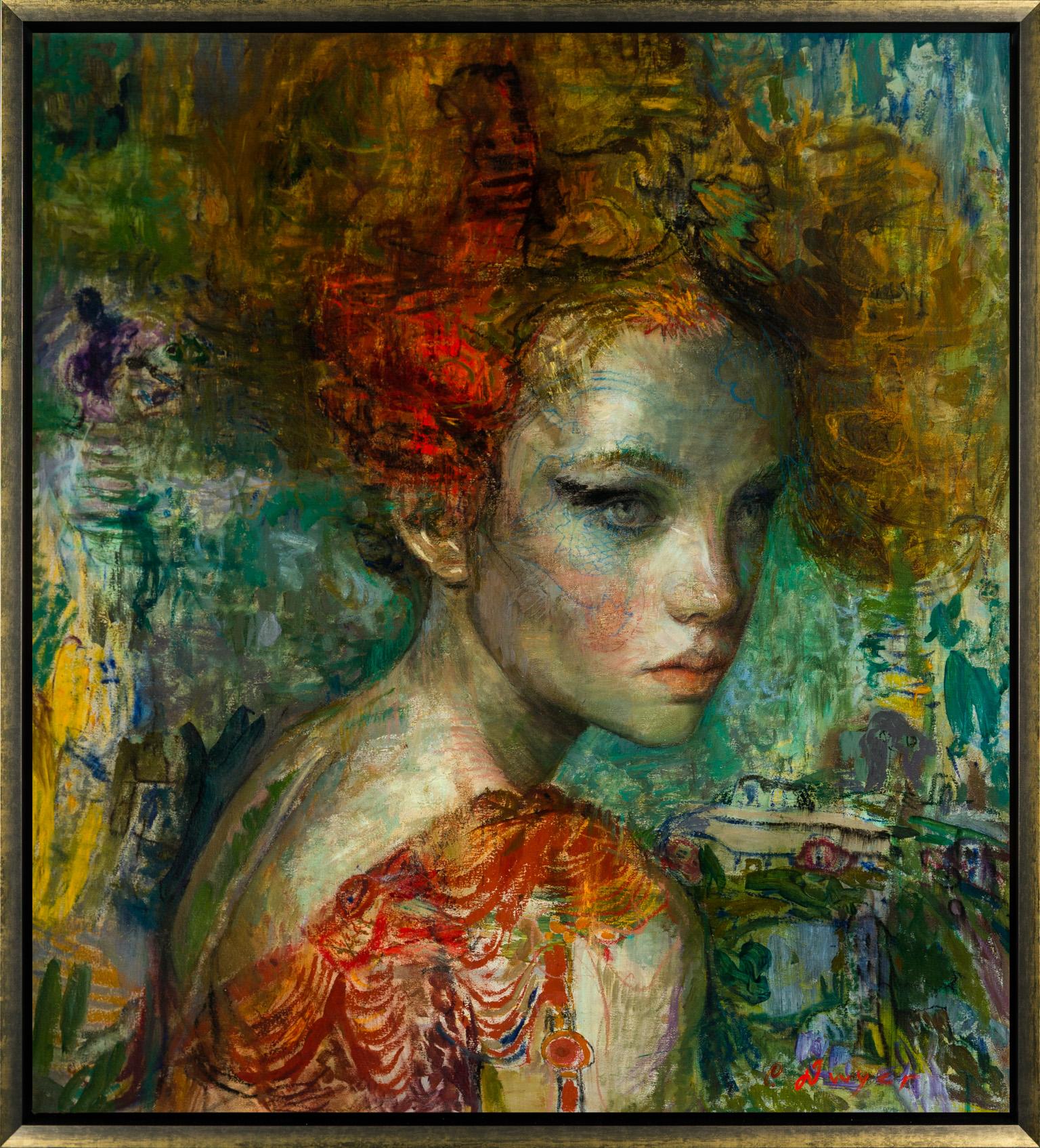 Charles Dwyer Portrait Painting - The Red Dress