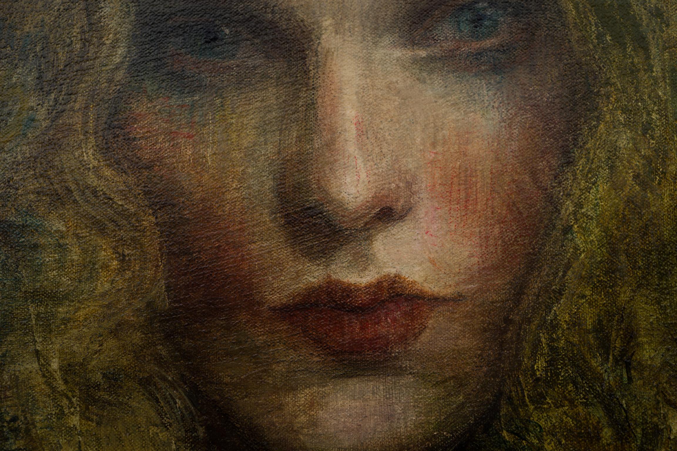 Violet - Black Figurative Painting by Charles Dwyer