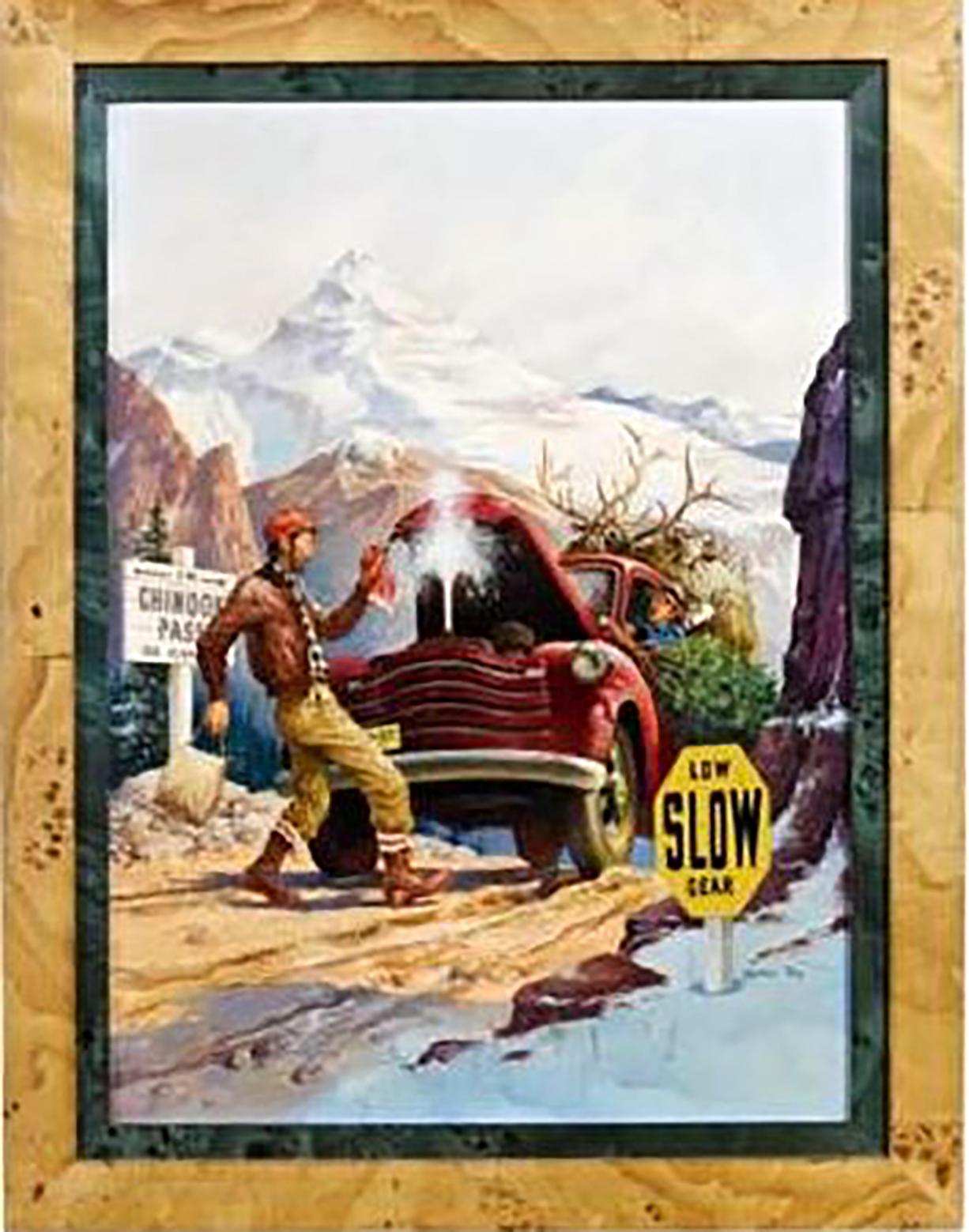 Chinook Pass, couverture de magazine Outdoor Life - Painting de Charles Dye