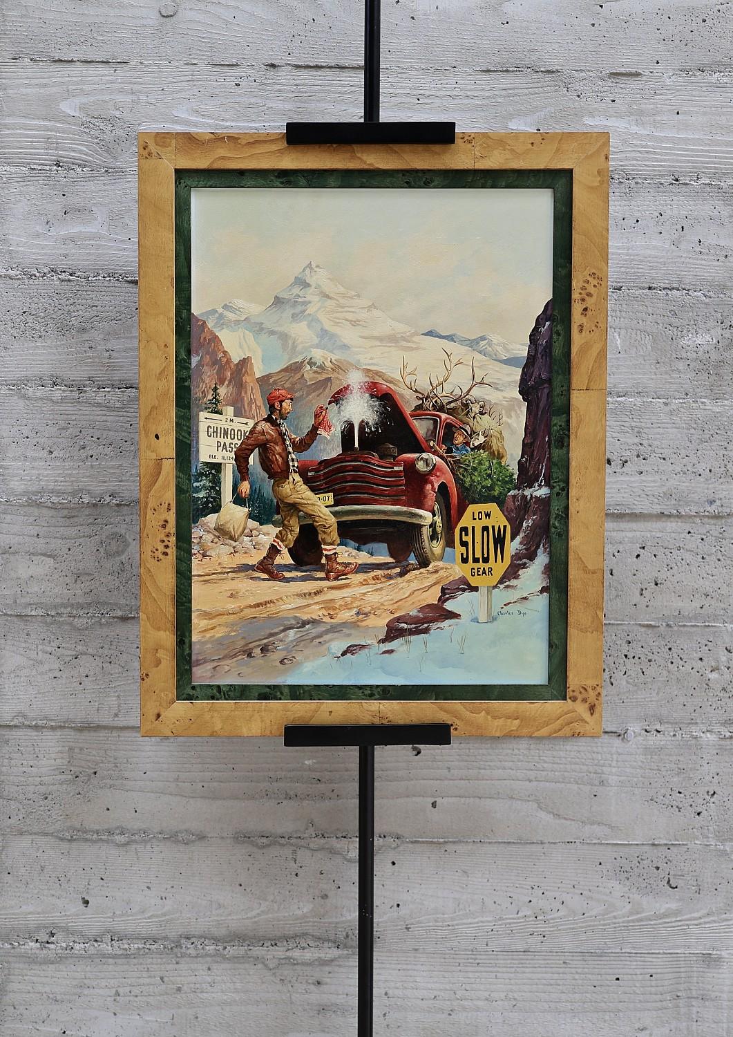 Chinook Pass, Zeitschriftenumschlag für Outdoor Life (Beige), Figurative Painting, von Charles Dye