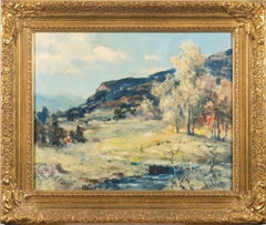 Vintage American Impressionist Original Oil Painting The Creek in Spring, framed