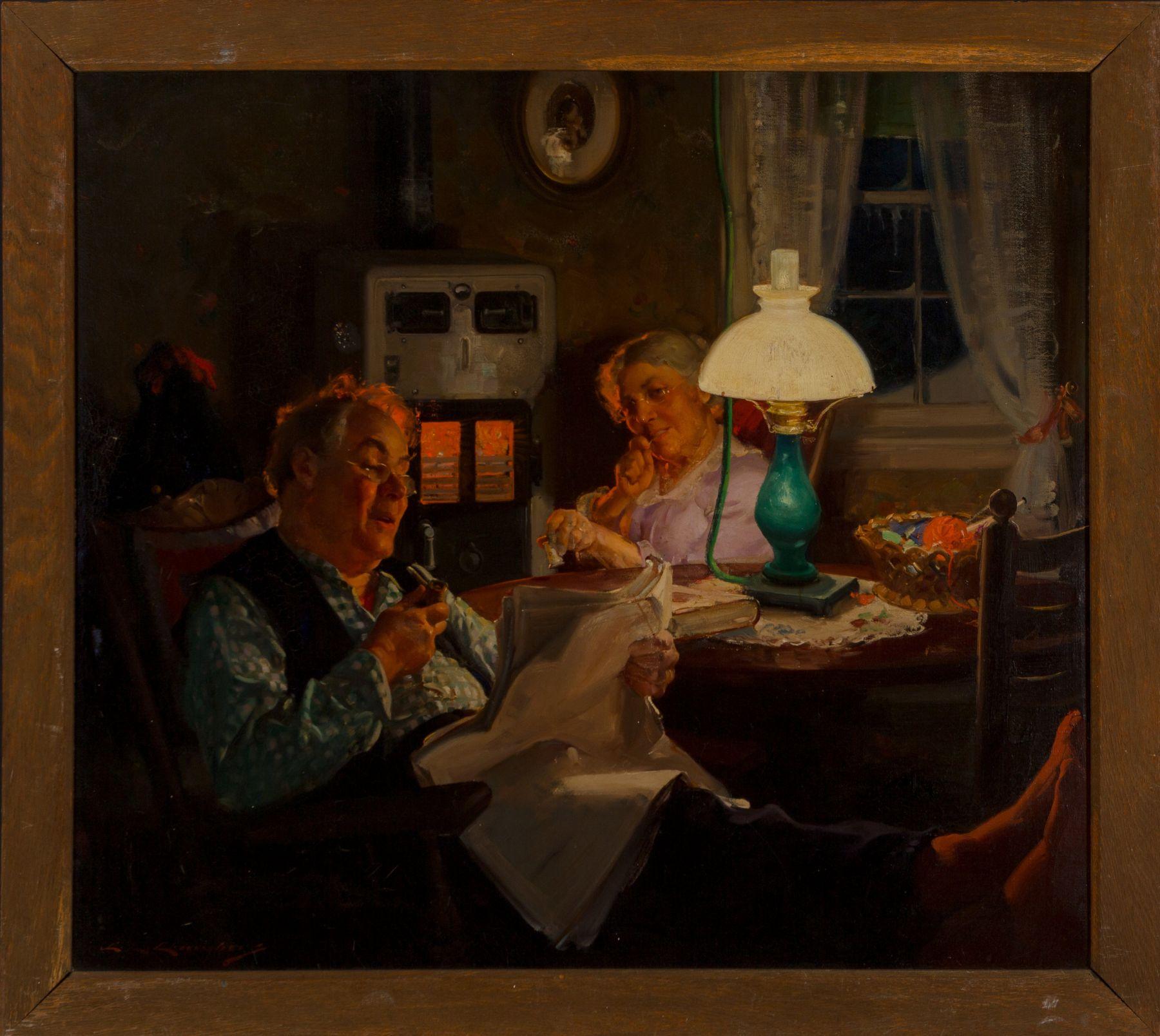 Elderly Couple - Painting by Charles E. Chambers