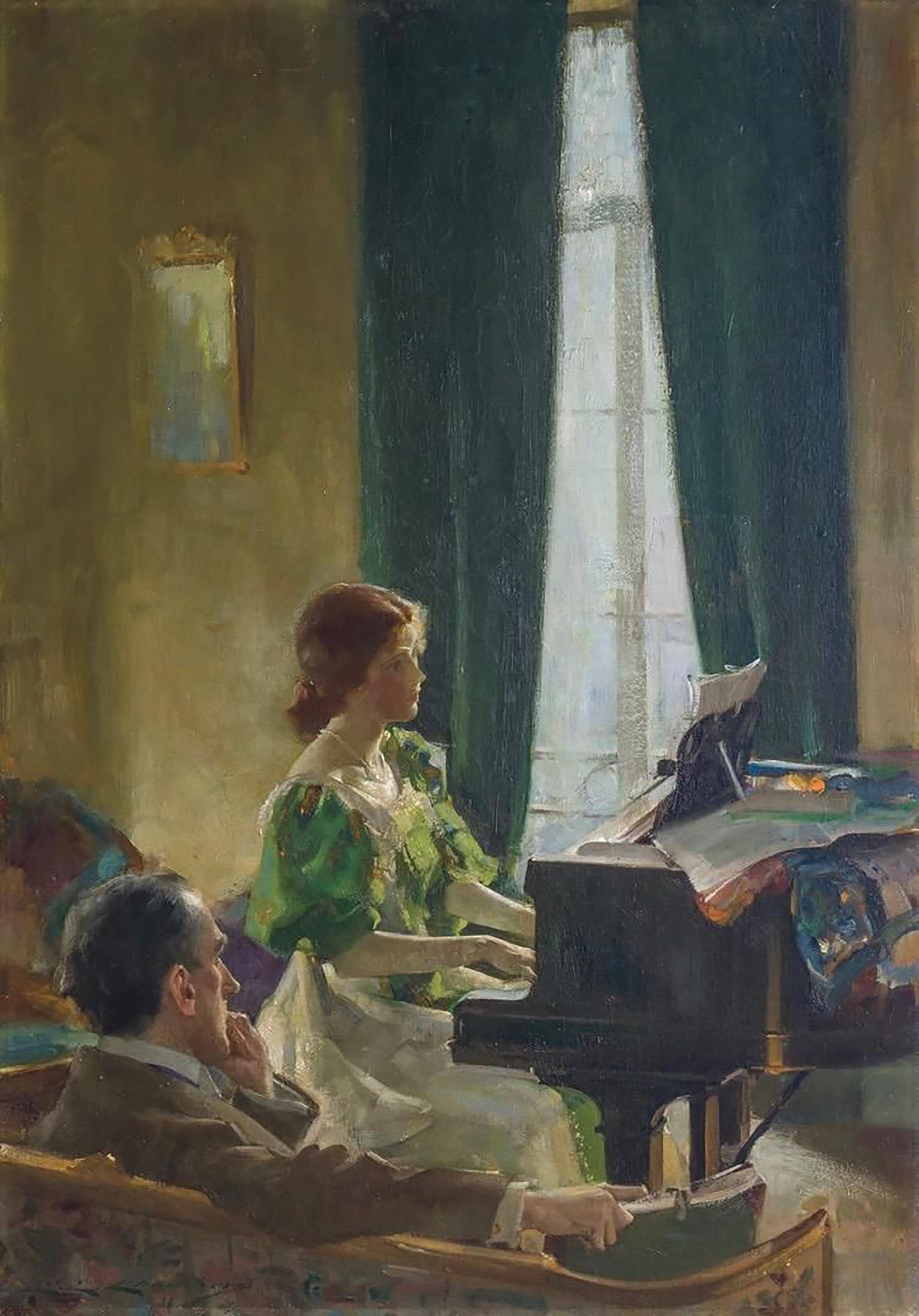 Charles E. Chambers Interior Painting - The Piano Lesson