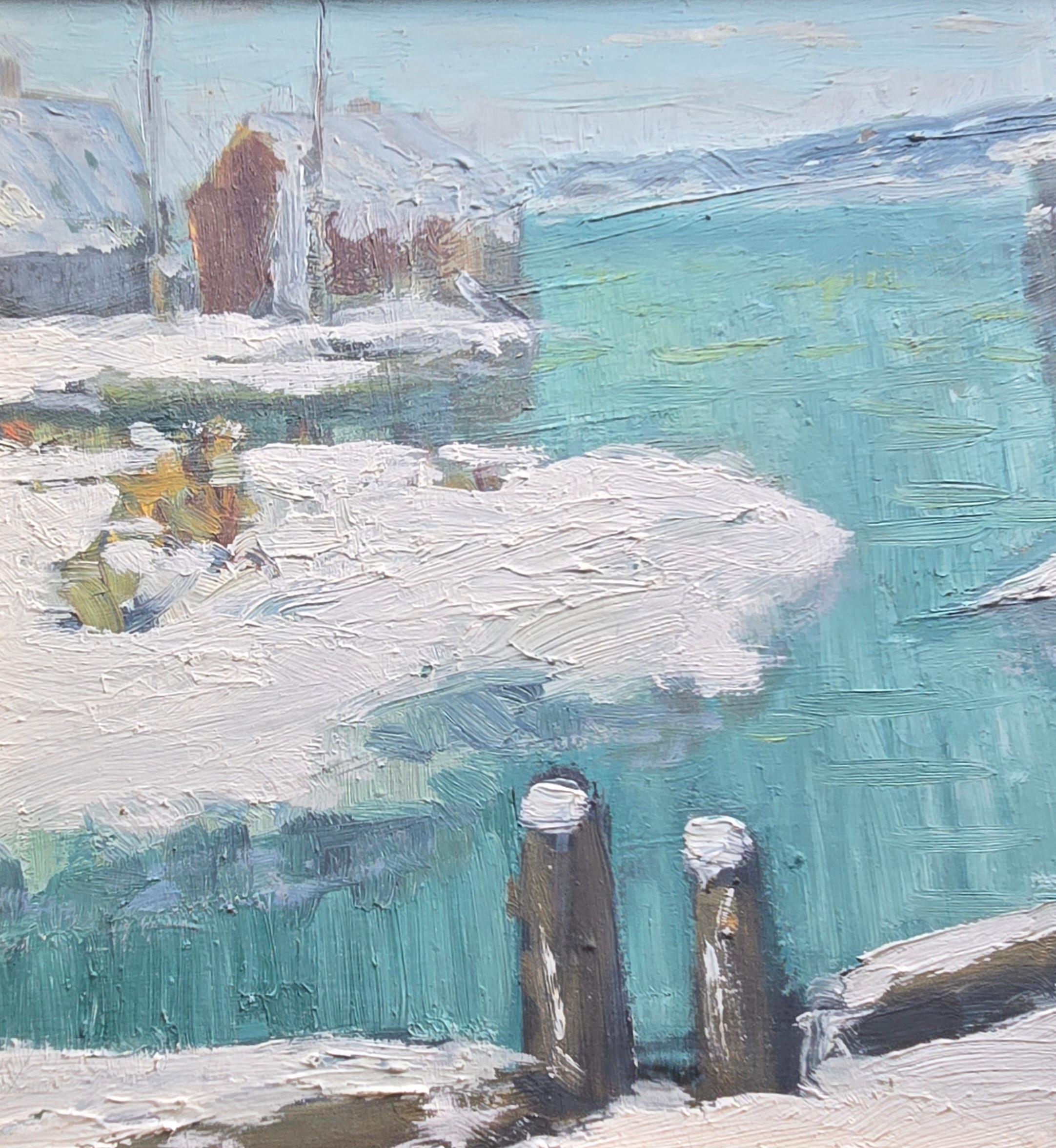 Maine Harbor, Winter (Amerikanischer Impressionismus), Painting, von Charles E. Duncan Rodick