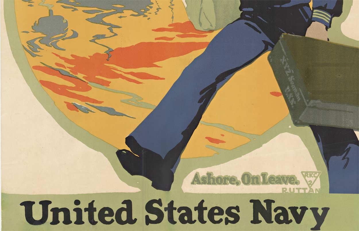 Affiche vintage originale « A Wonderful Opportunity for You, United States Navy », 1917 - Print de Charles E Ruttan
