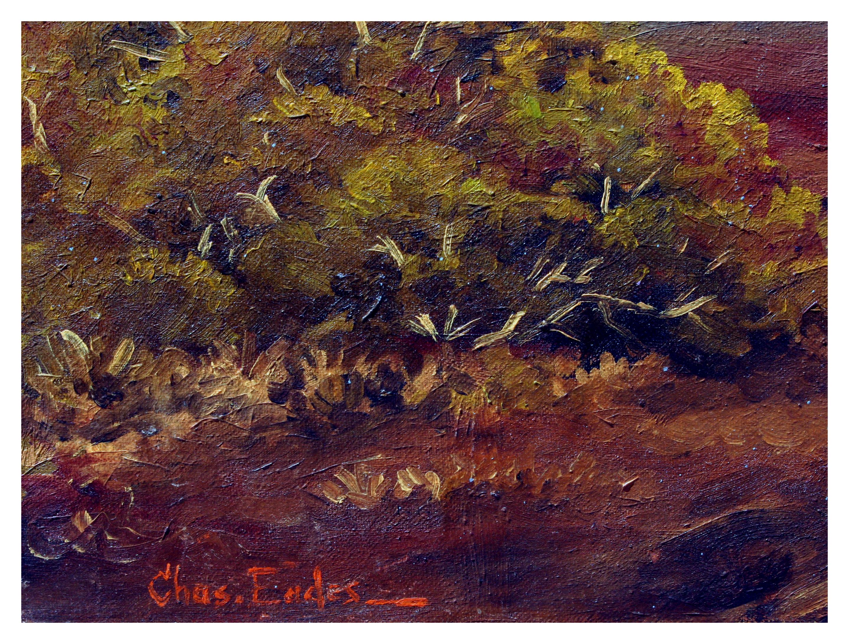 Pintura al óleo de mediados de siglo Paisaje otoñal de las montañas de la bahía

Precioso óleo plein air de montañas de la bahía en otoño, de Charles Eades (estadounidense, 1949-2009) 1964. Los vibrantes arbustos rojos y naranjas puntúan el primer