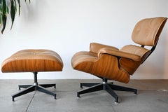 Charles Eames 670/671 Walnut and Leather Lounge Chair and Ottoman, 2004