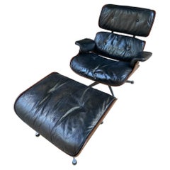 Charles Eames Black Vintage Lounge Chair 
Ottoman, Italian Edition Padova, 1960
