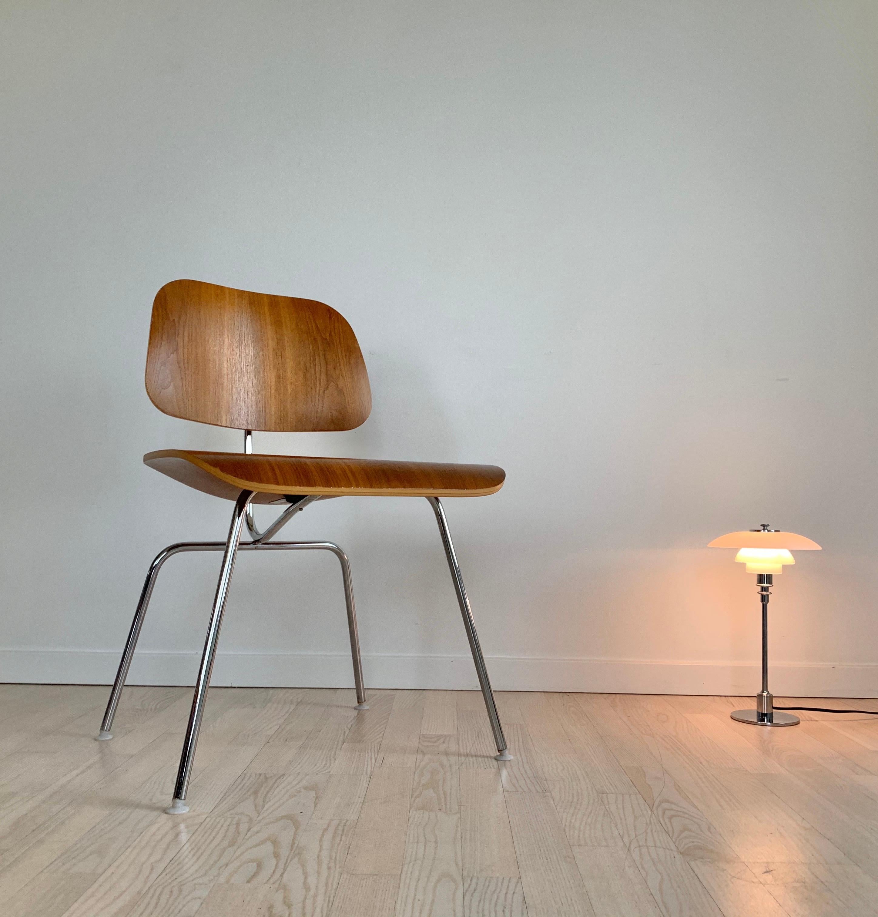 Modern Charles Eames DCM Wallnut Chair by Herman Miller For Sale