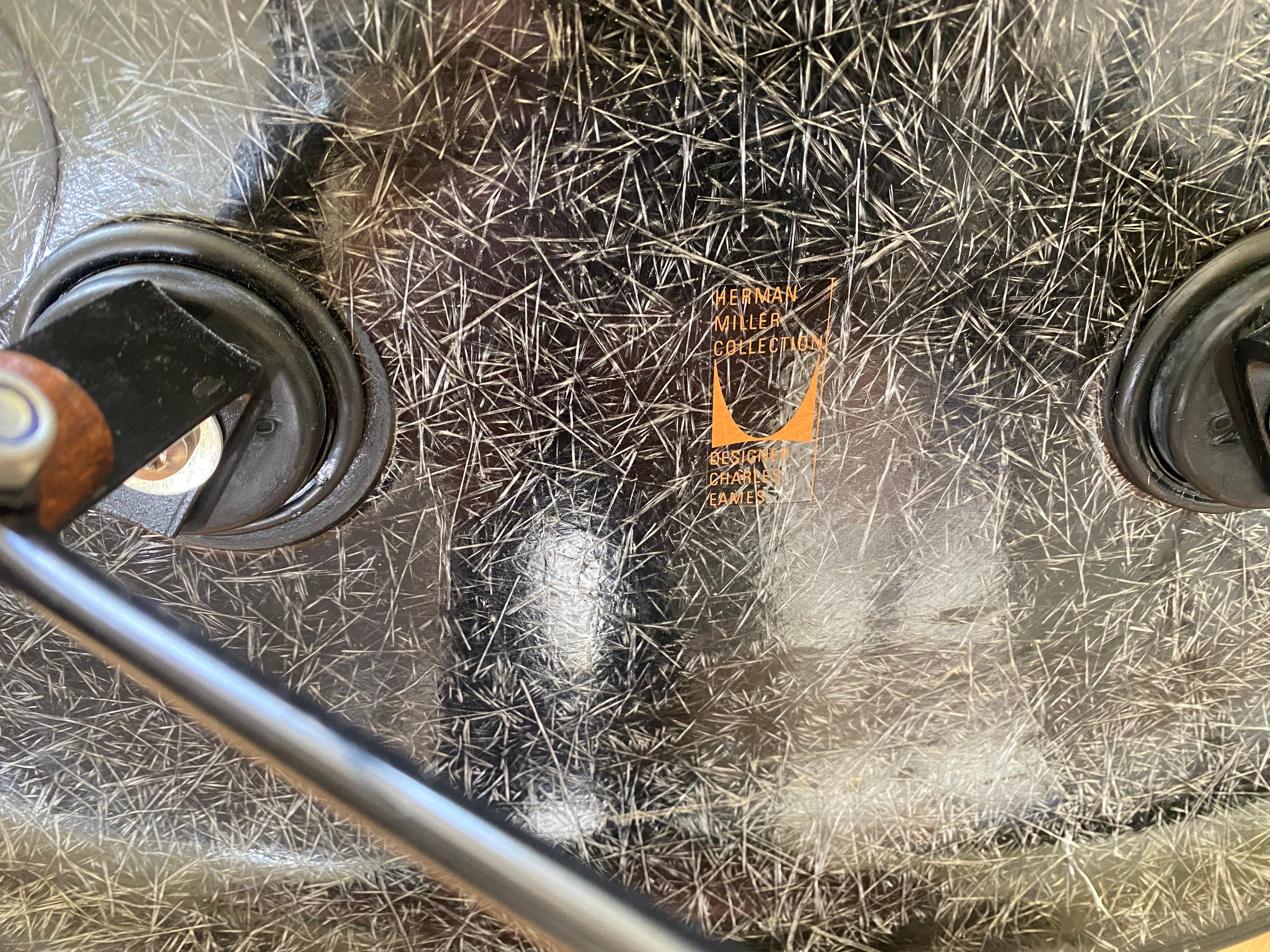 Chaises de salle à manger Charles Eames DSW en fibre de verre noire par Herman Miller années 1970 en vente 2