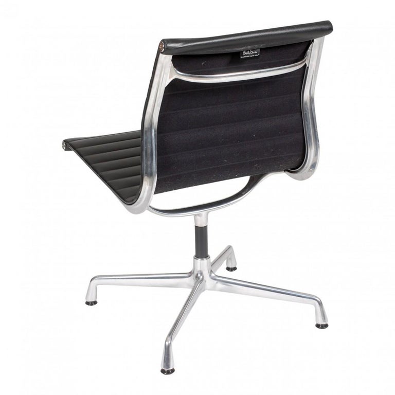 Charles Eames Ea105 Chair with Black Leather For Sale at 1stDibs