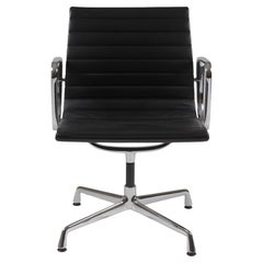 Retro Charles Eames EA-108 Chair with Black Leather