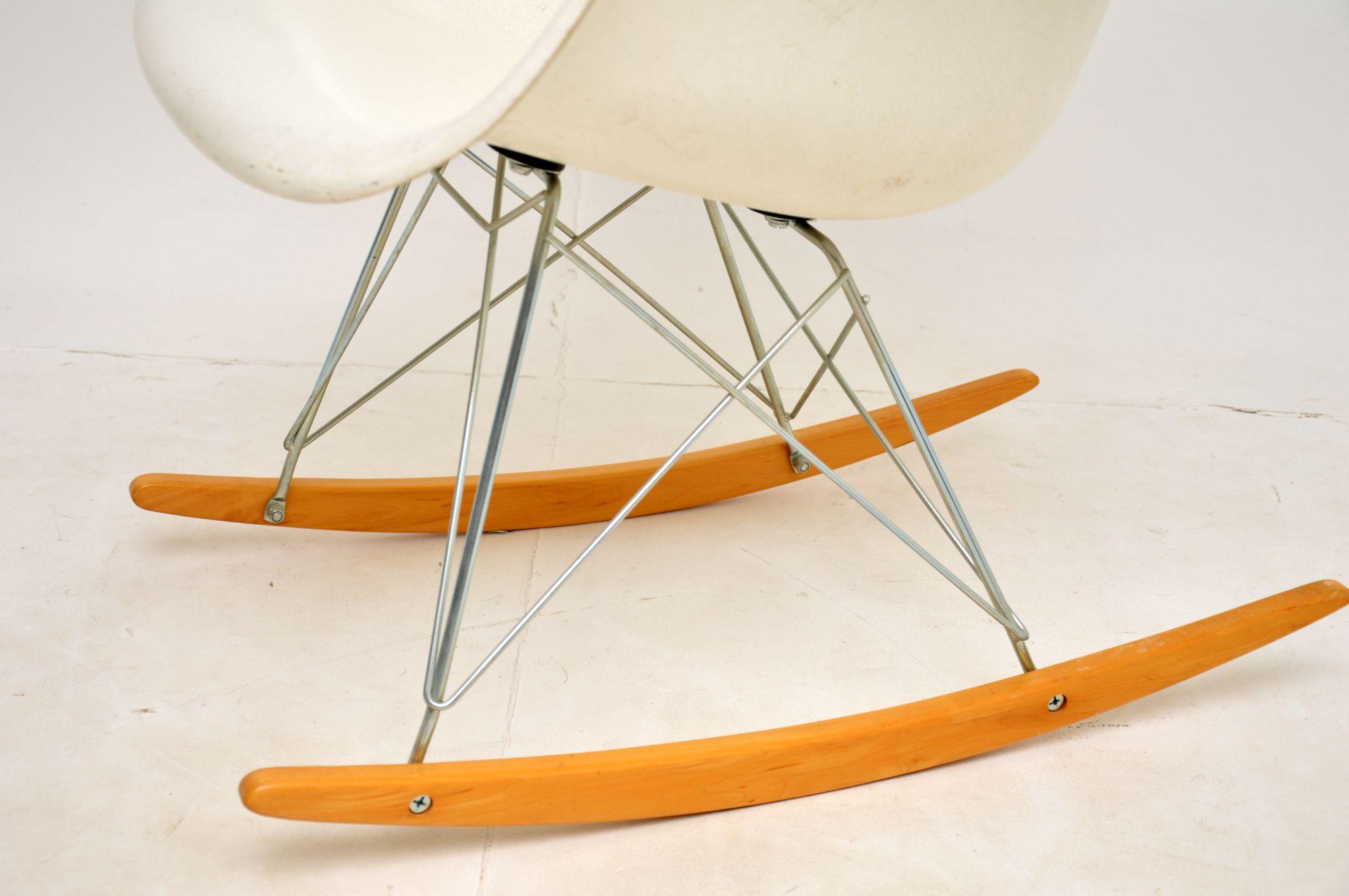 Mid-Century Modern Charles Eames Fibreglass Rocking Chair by Modernica