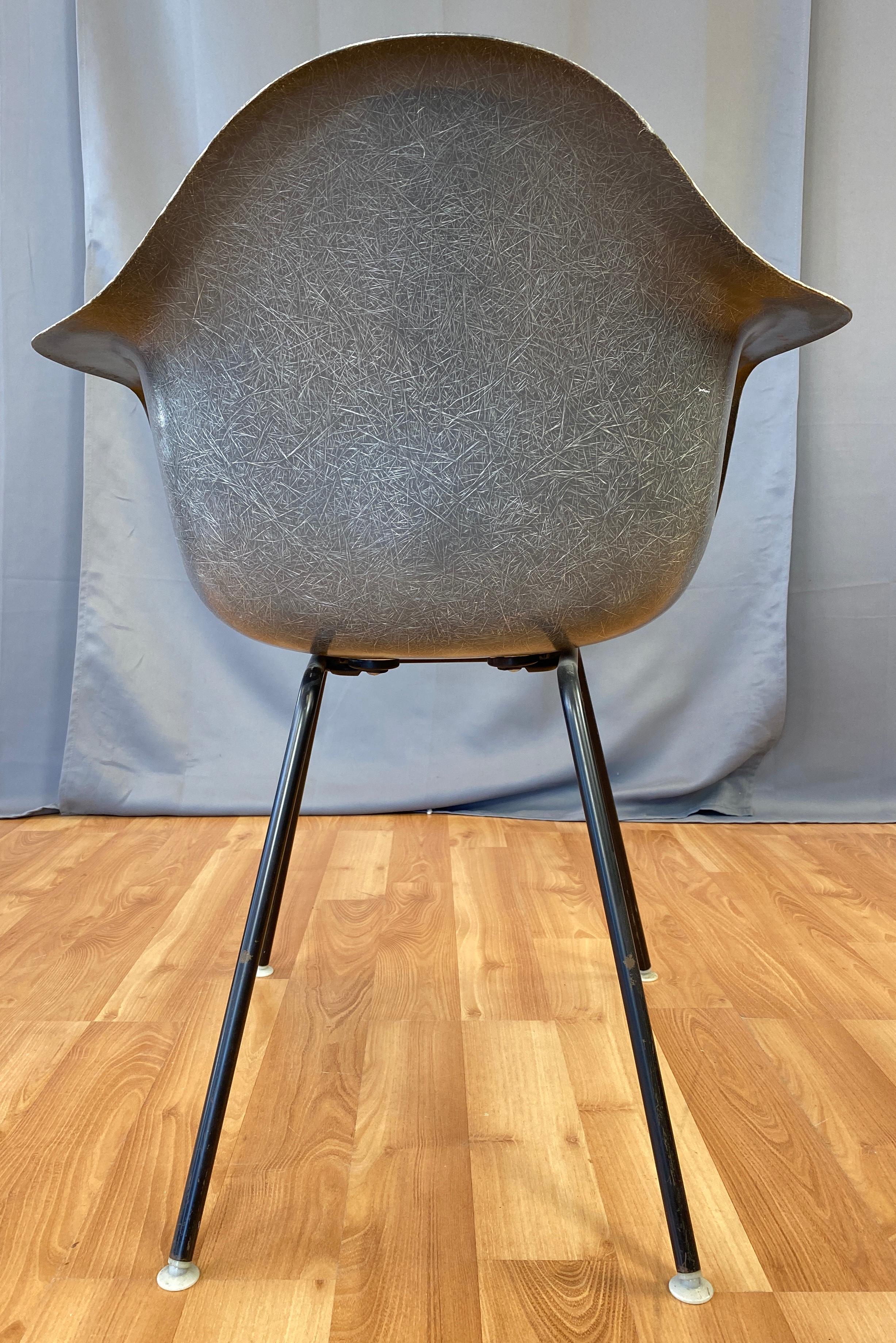 Mid-Century Modern Charles Eames Flame Logo Fiberglass Shell Armchair for Herman Miller