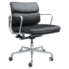 Charles Eames for Herman Miller Aluminum Group Office Chair in Black Leather