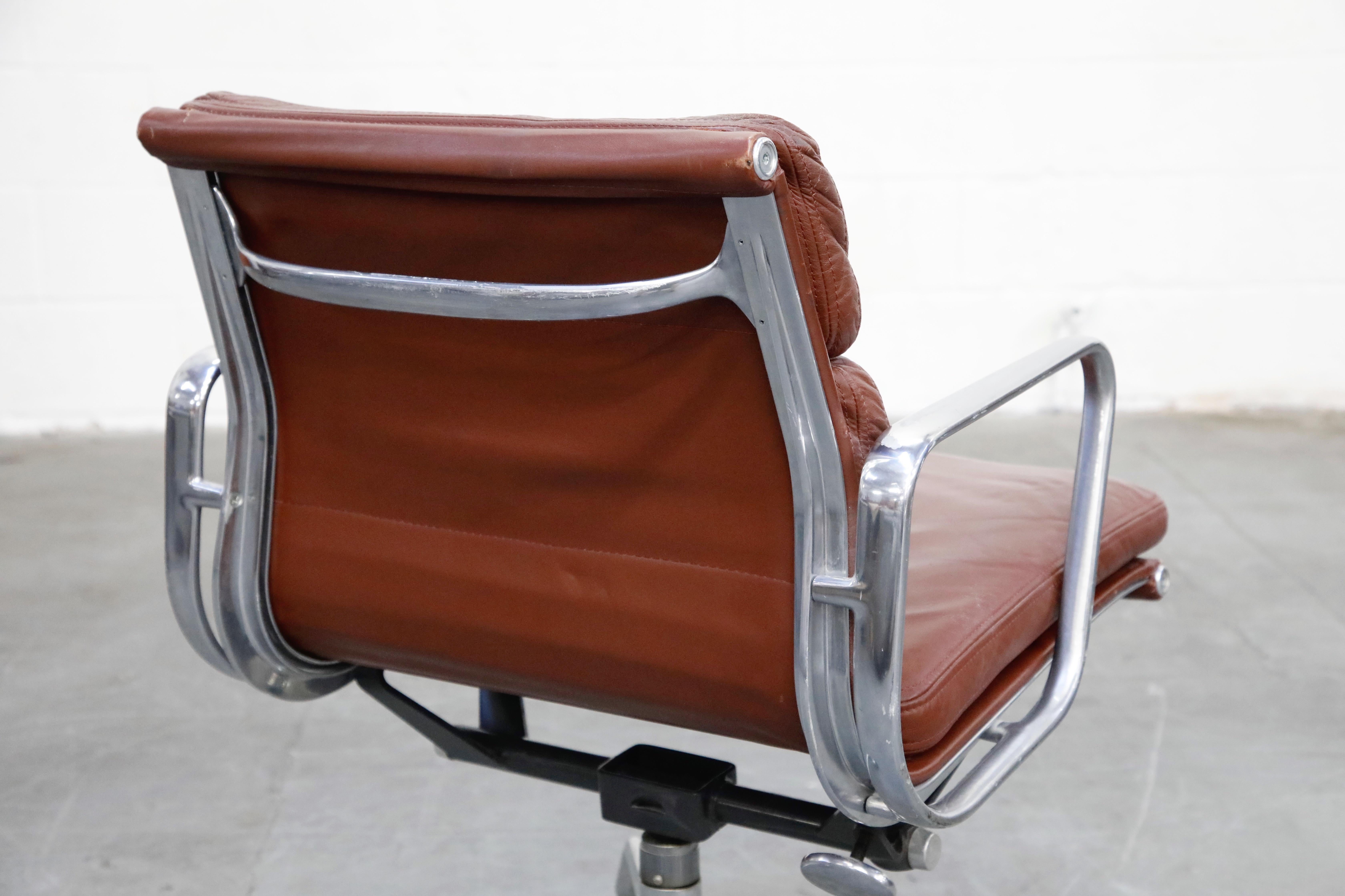 Charles Eames for Herman Miller Brown Leather Soft Pad Management Chair, Signed 9